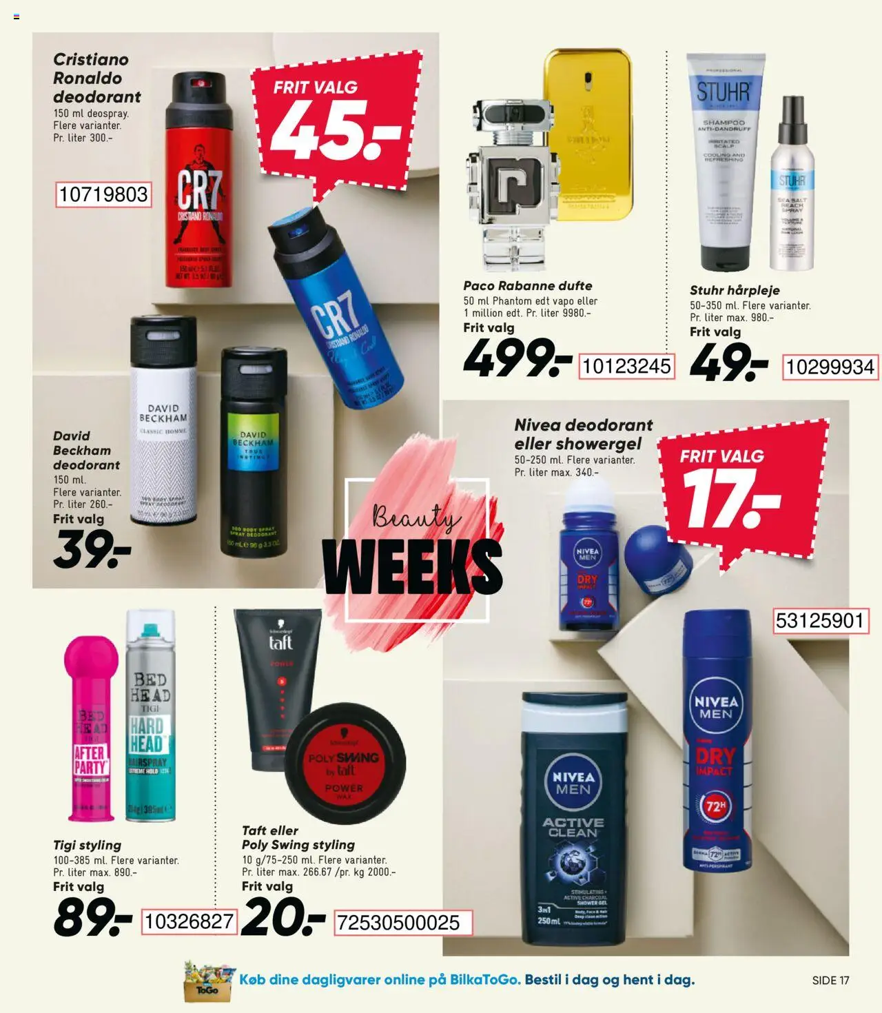 Bilka tilbudsavis – gyldig fra 03.10.2025 | Side: 17 | Produkter: Shampoo, Deodorant, Salt