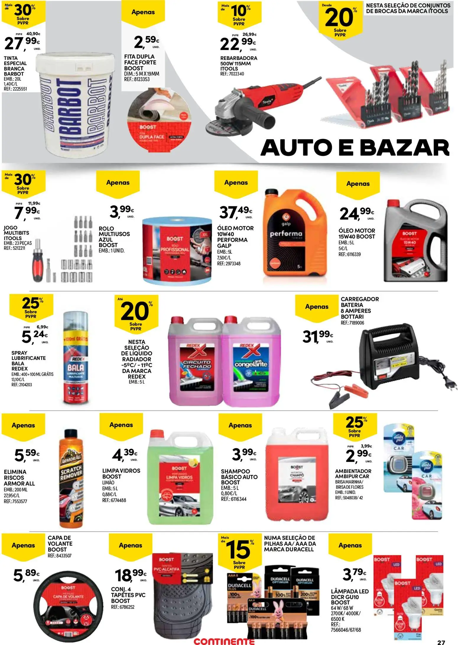 Continente Açores  │ válido de 16.04.2026 | Página: 27 | Produtos: Shampoo, Tinta, Pilhas, Óleo