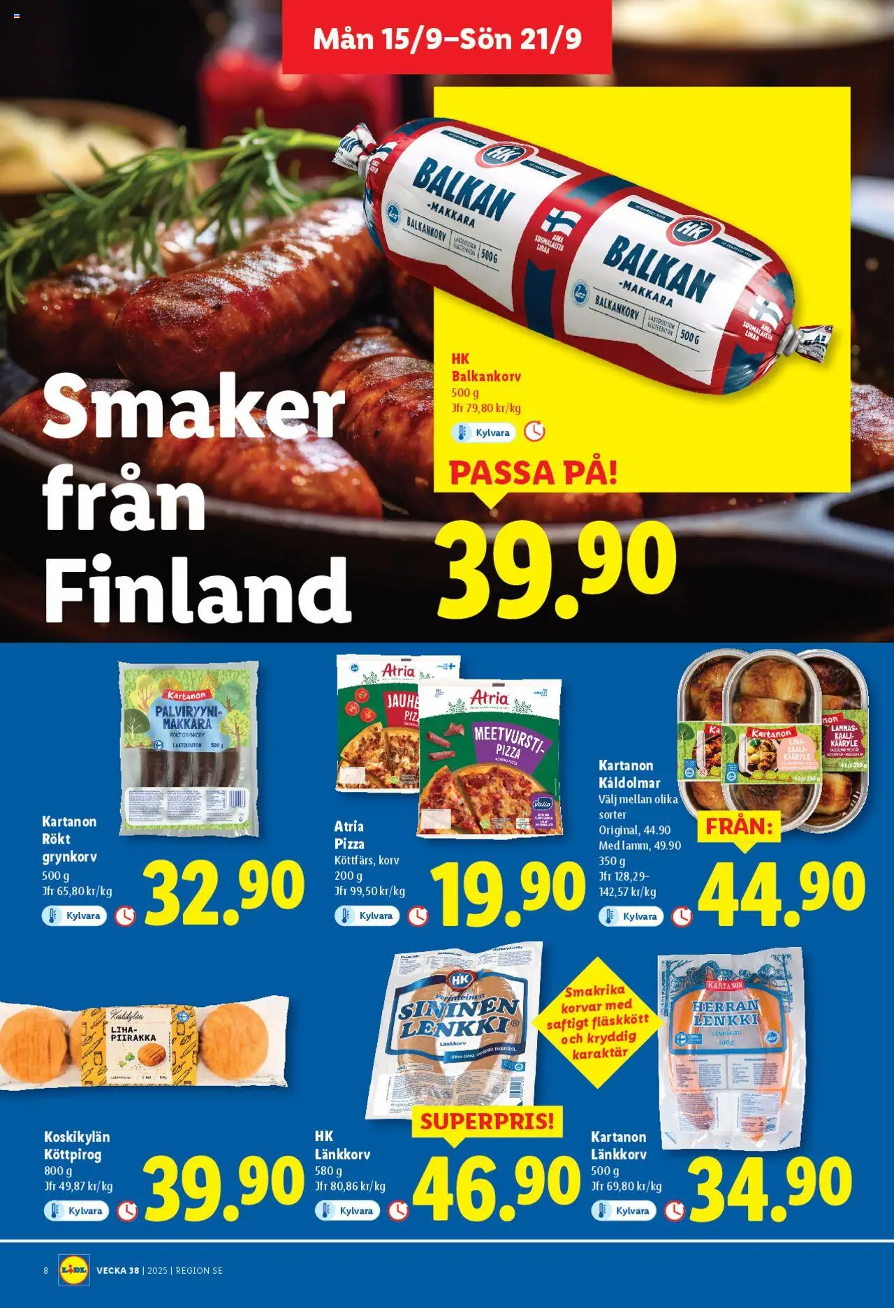 Lidl reklamblad aktuell från 15.09.2025 | Sida: 8 | Produkter: Pizza