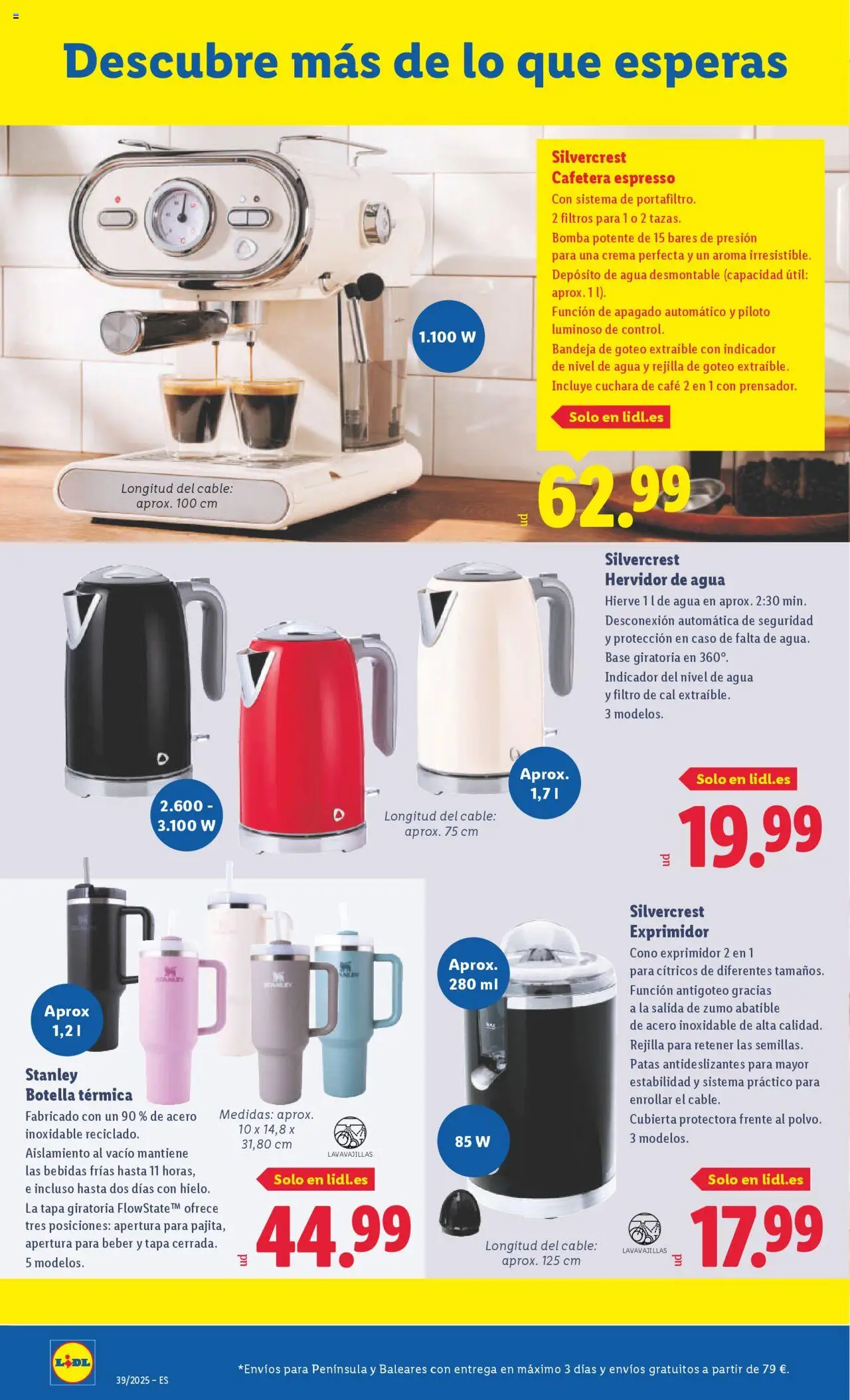 Lidl folleto de bazar │ válido desde el 22.09.2025 | Página: 2 | Productos: Café, Cable, Lavavajillas, Cafetera