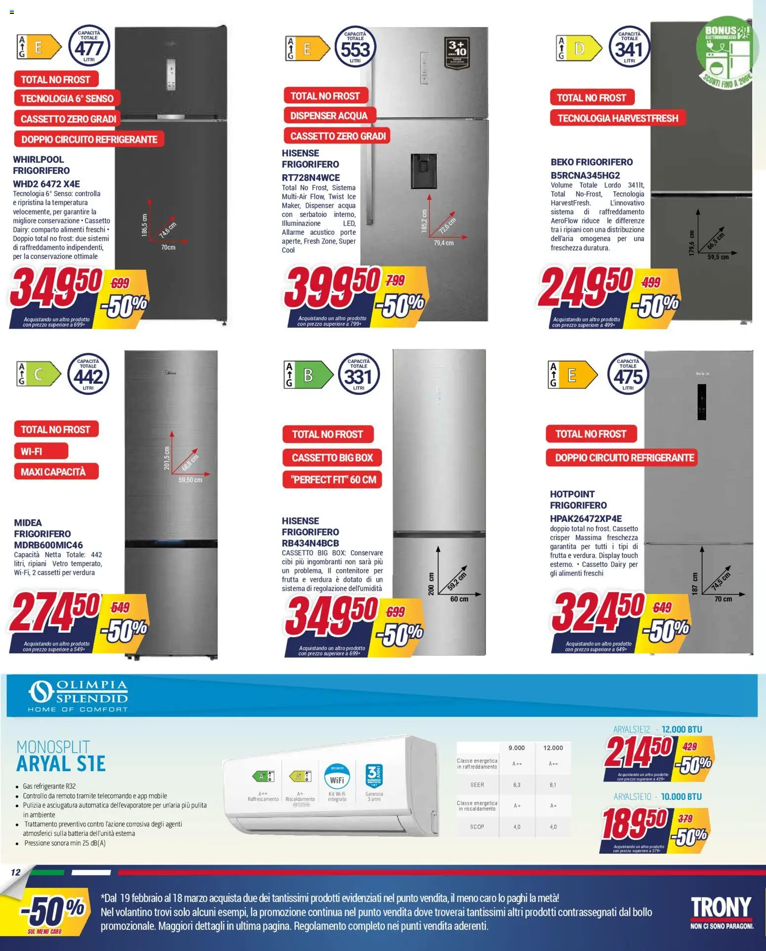 Volantino Trony del 19.02.2026 | Pagina: 12 | Prodotti: Acqua, Frutta, Contenitore, Frigorifero