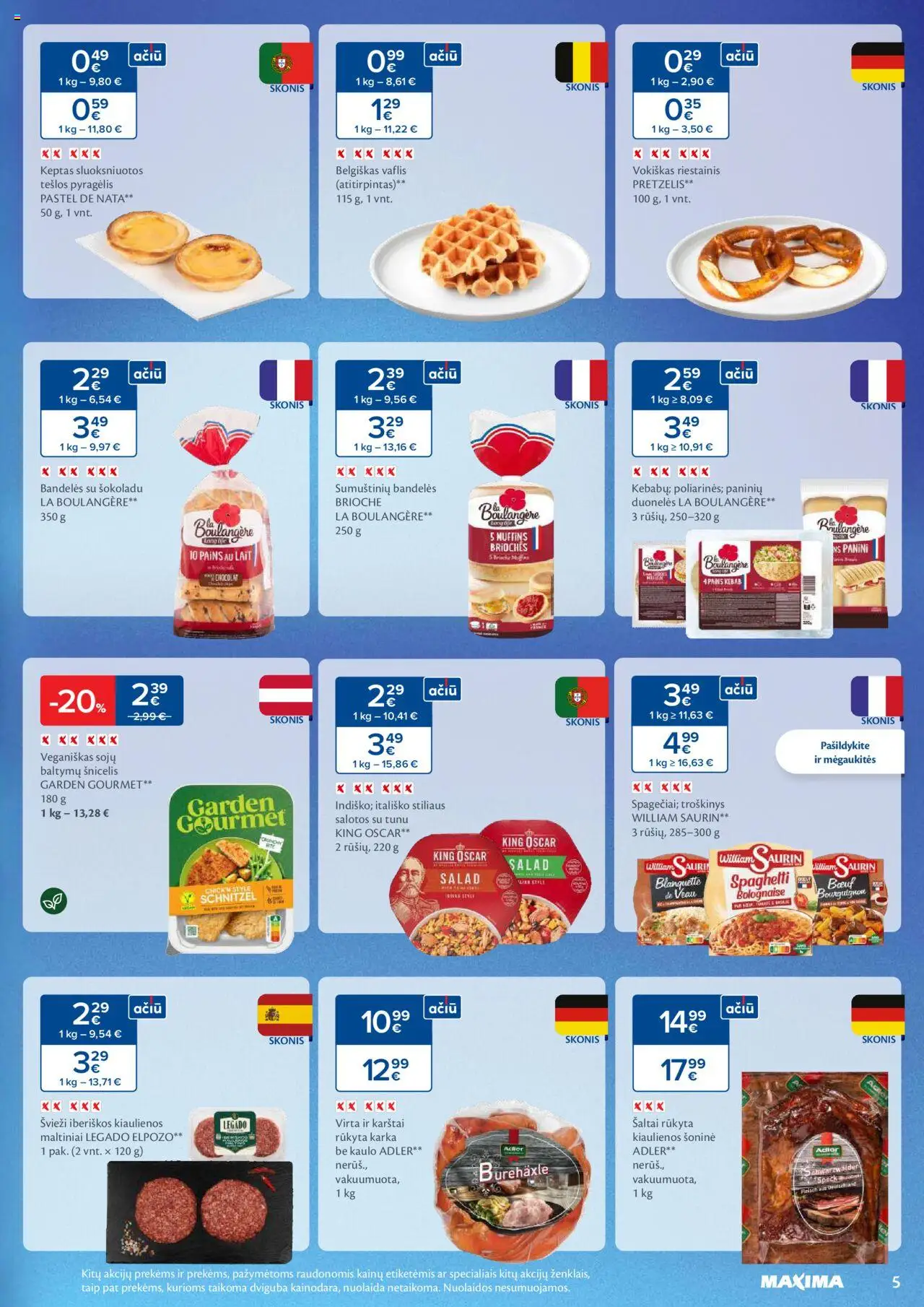 MAXIMA leidinys│galioja nuo 05.08.2025 | Puslapis: 5 | Prekių: Salotos, Kiaulienos, Bandelės