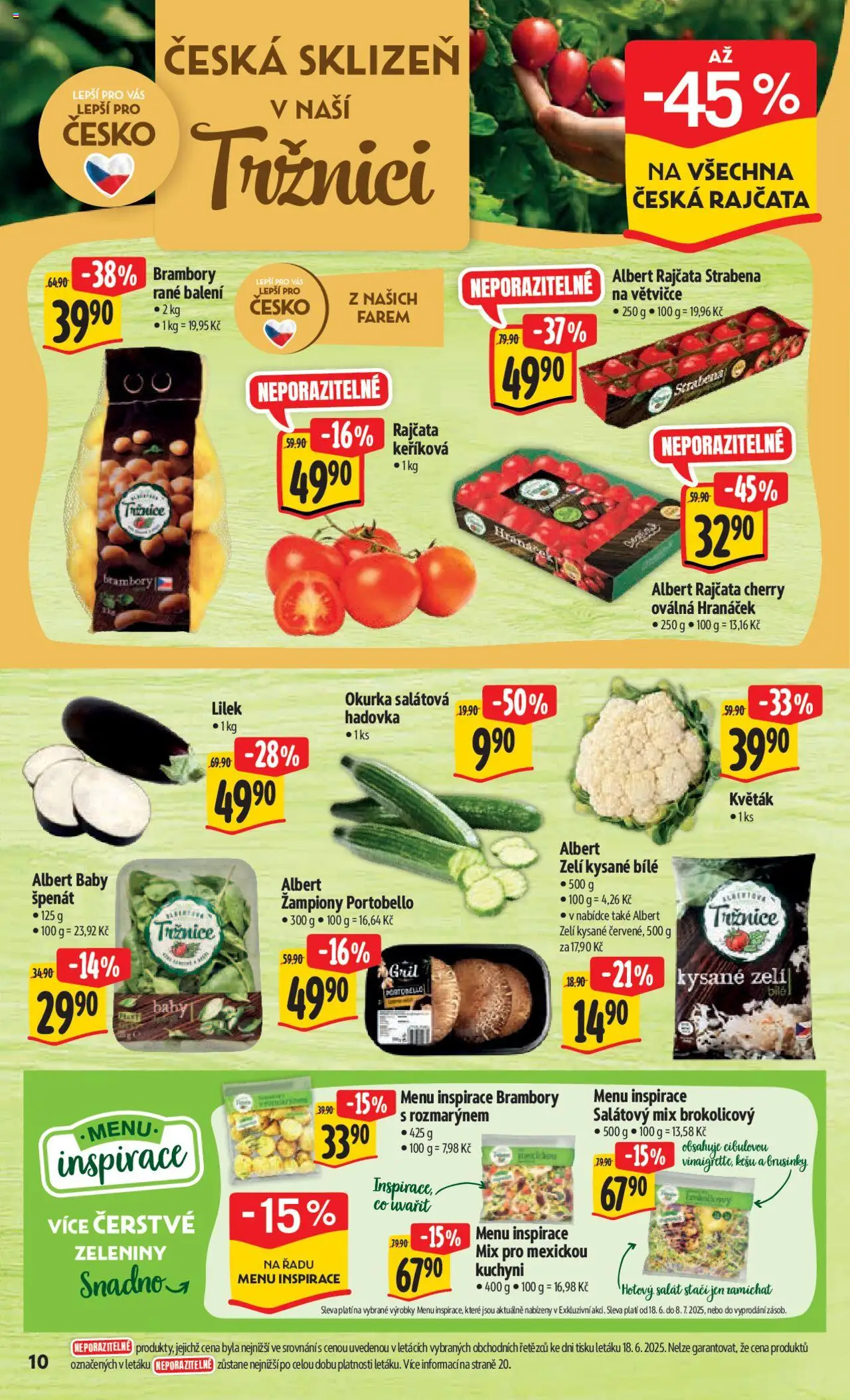 Albert leták - Hypermarket od 25.06.2025 | Strana: 17 | Produkty: Zelí, Lilek, Špenát, Okurka