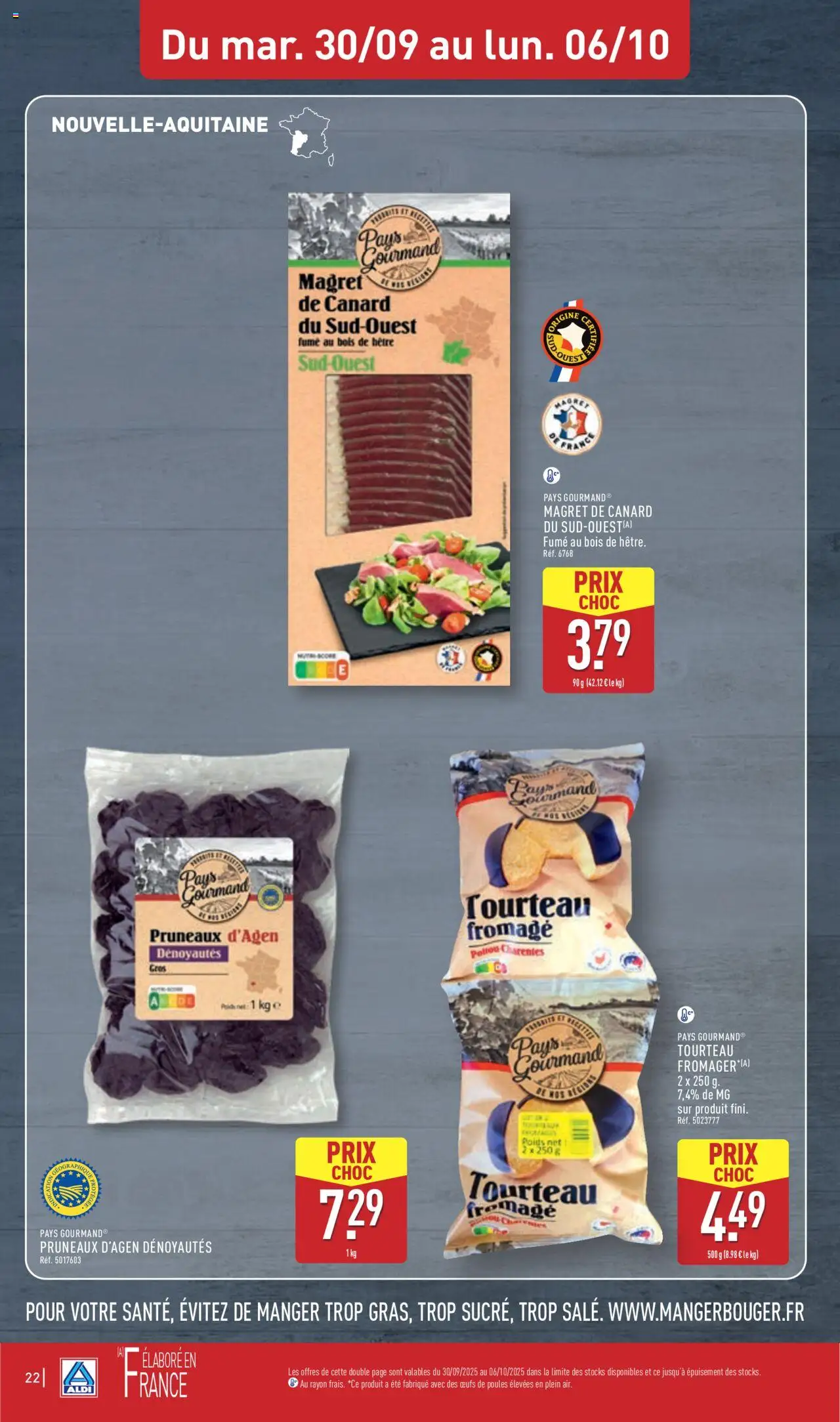 {H1} | Page: 24 | Produits: Magret de canard, Pruneaux, Fromage, Œufs