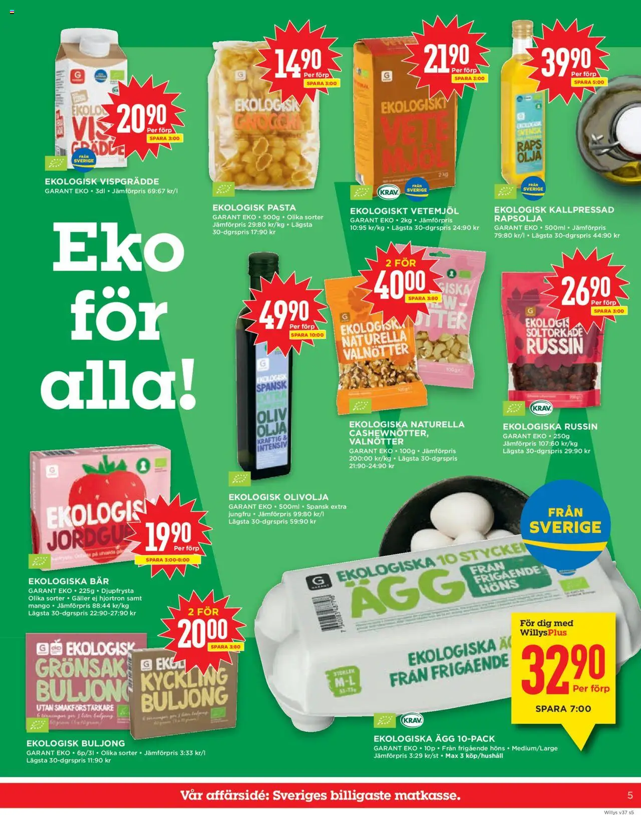 Willys reklamblad aktuell från 08.09.2025 | Sida: 5 | Produkter: Rapsolja, Ägg, Hjortron, Vispgrädde