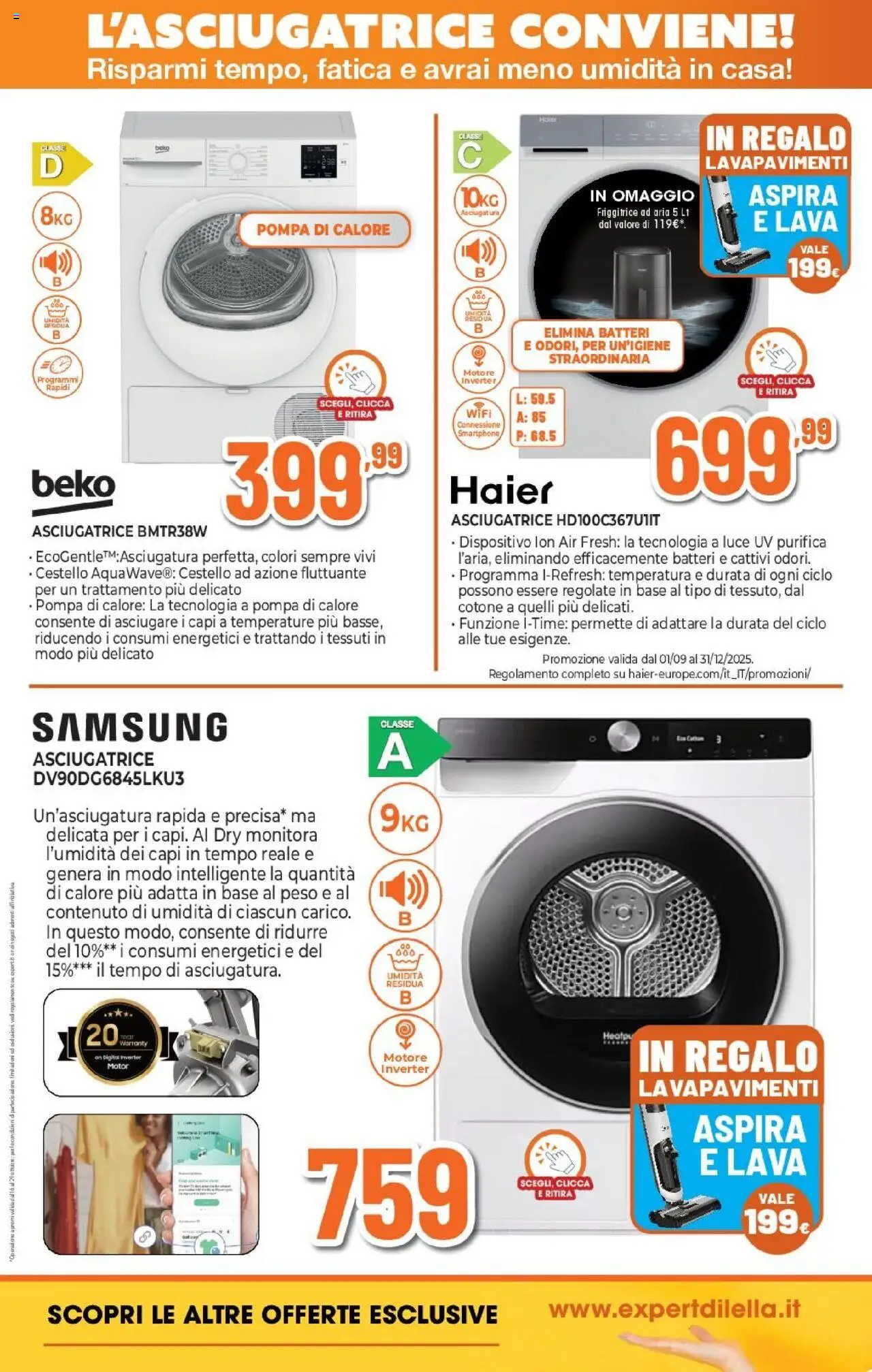 Volantino Expert del 16.10.2025 | Pagina: 5 | Prodotti: Tè, Asciugatrice, Friggitrice, Samsung