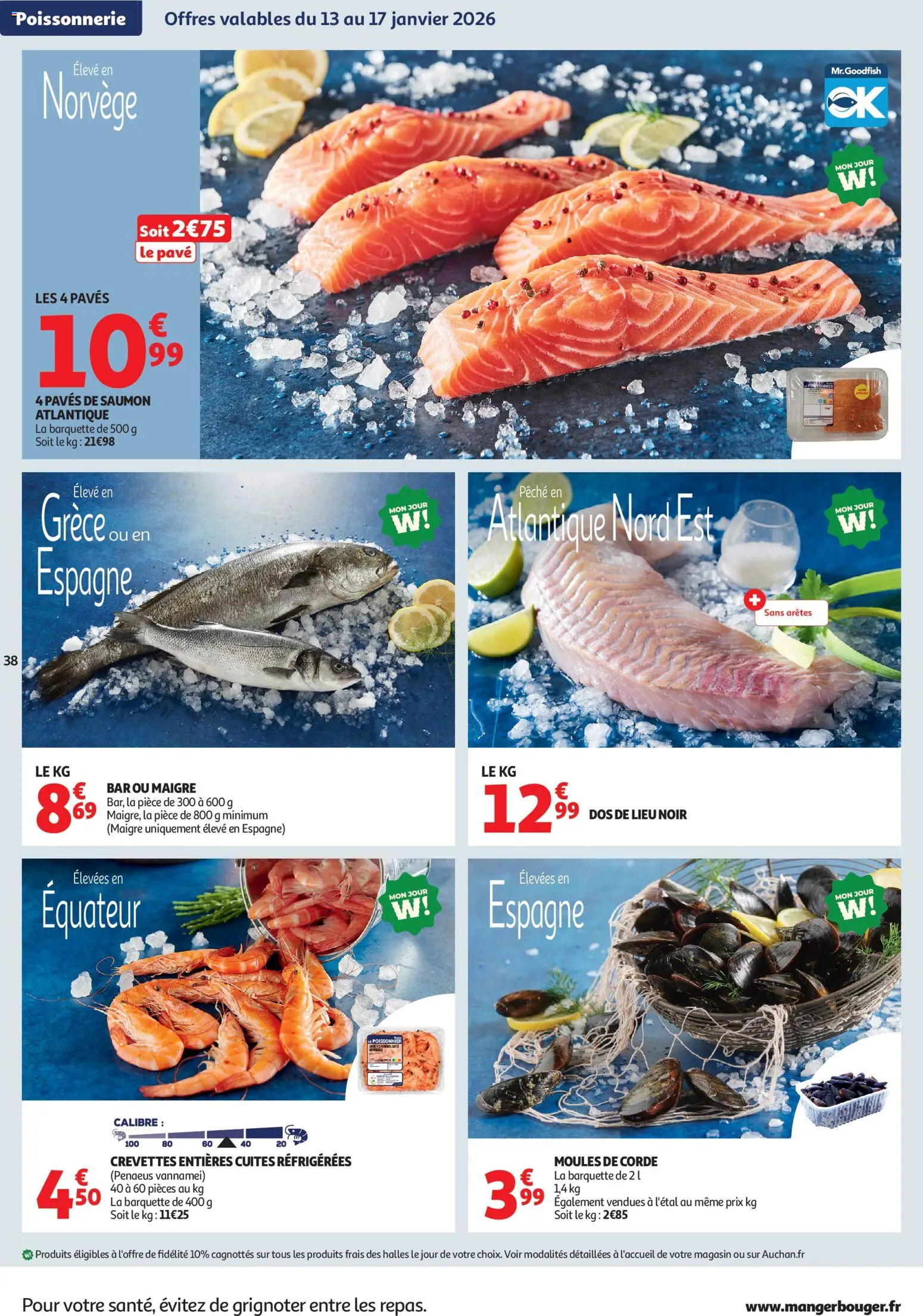 {H1} | Page: 38 | Produits: Pêche, Poissonnerie, Crevettes, Saumon