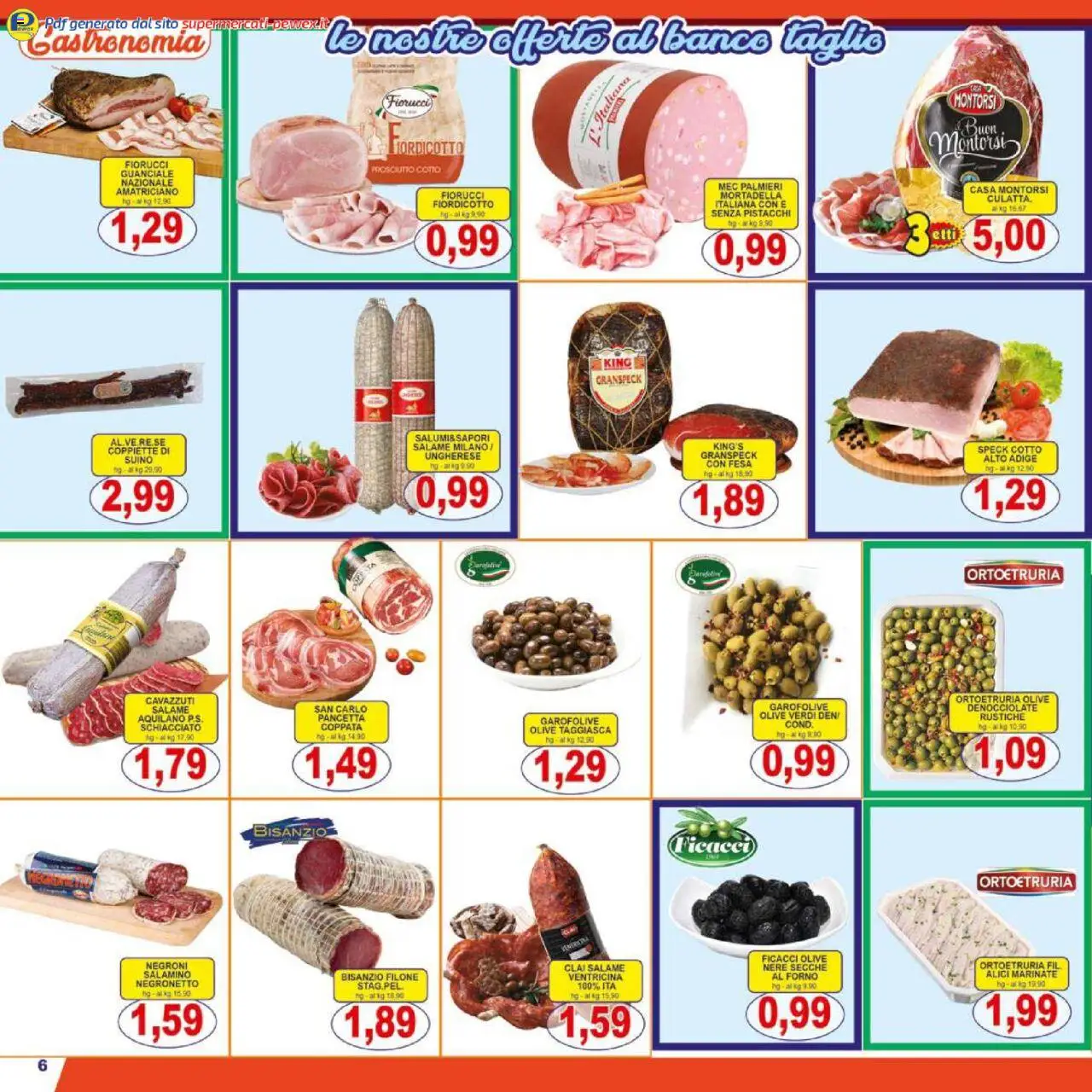 Volantino Pewex del 17.10.2025 | Pagina: 6 | Prodotti: Suino, Olive, Prosciutto, Alici