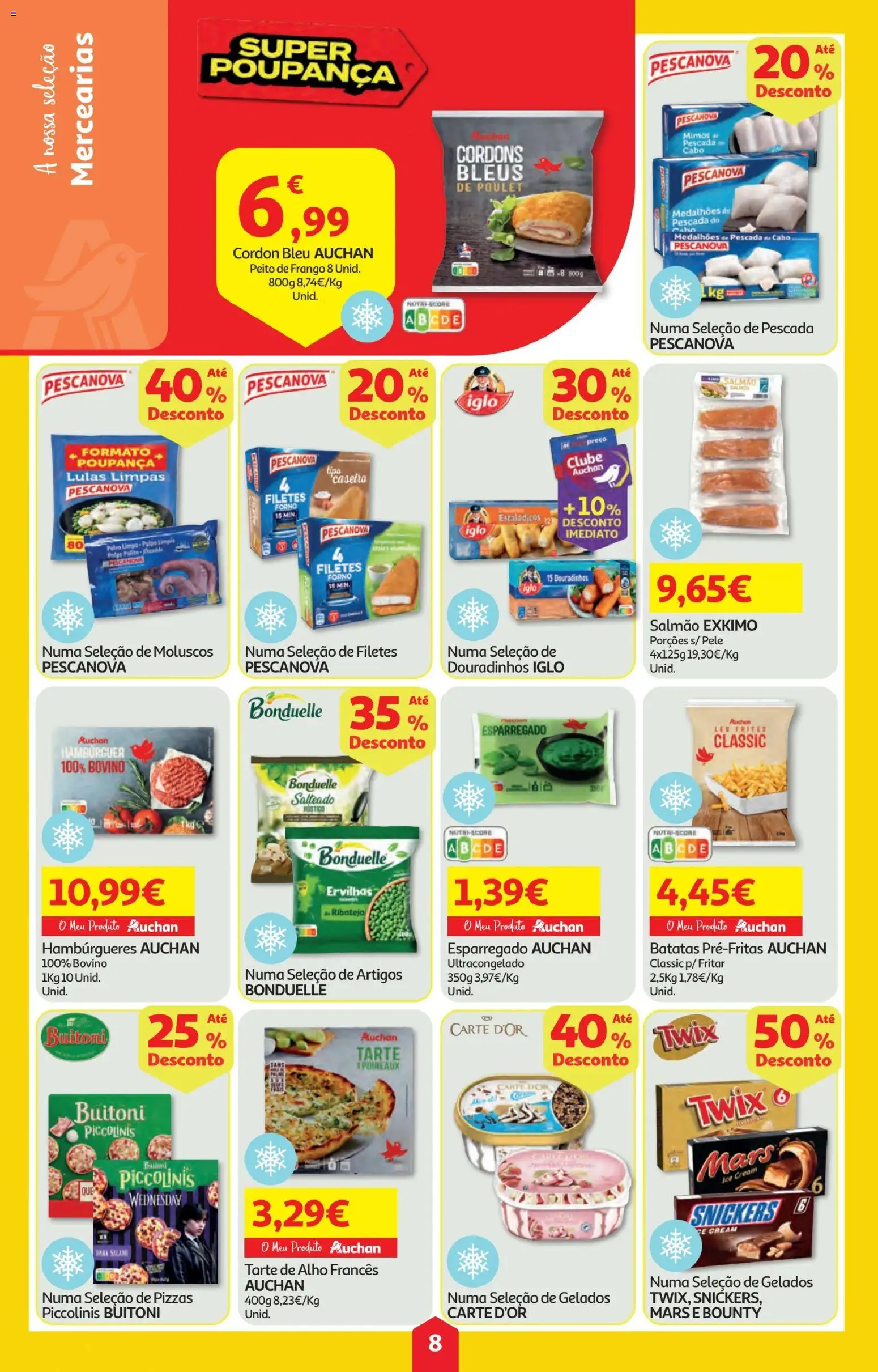 Minipreço folheto │ válido de 23.10.2025 | Página: 8 | Produtos: Forno, Peito de frango, Pescada, Lulas