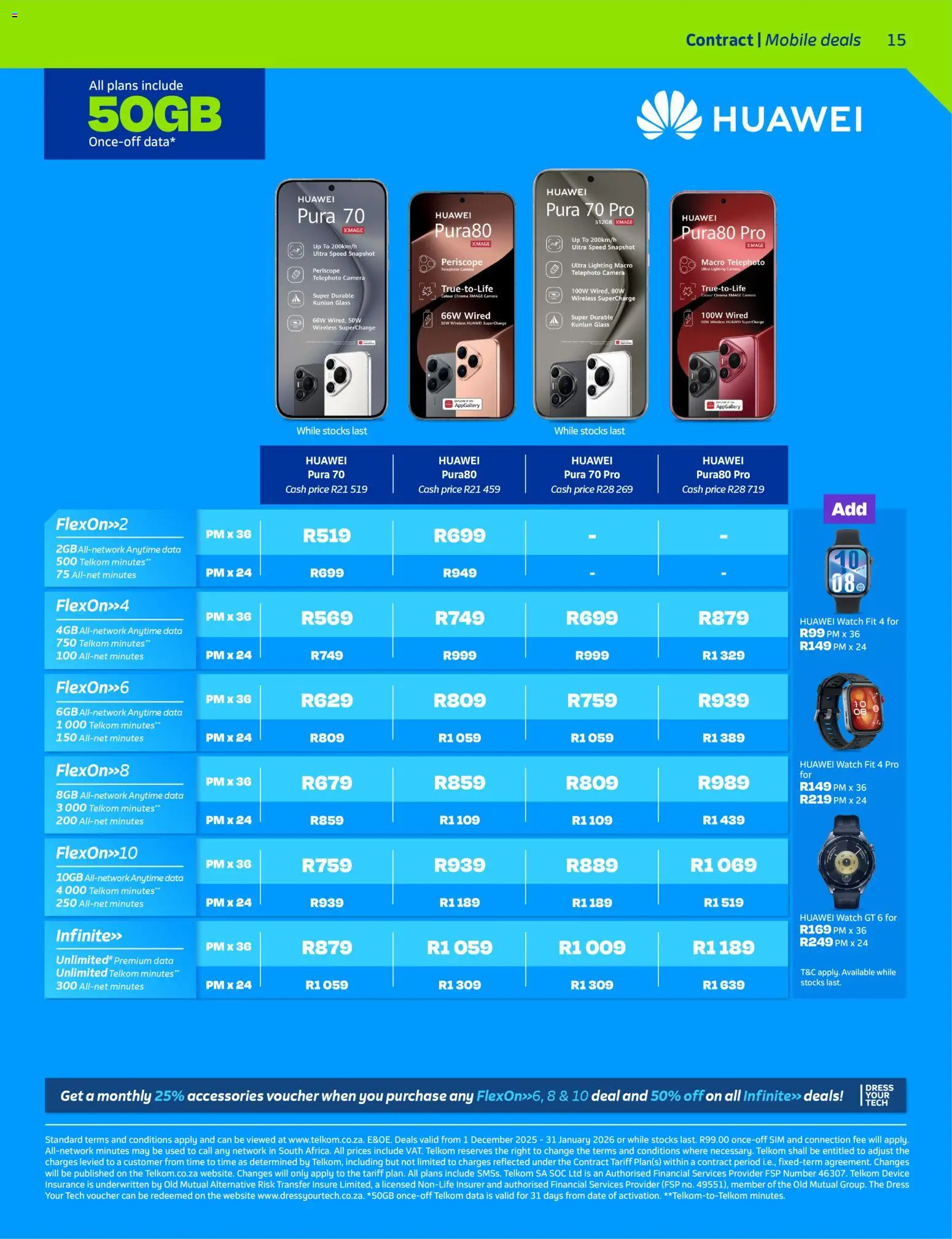 New Telkom catalogue – valid from 01.12.2025 | Page: 15 | Products: Data, Sim, Watch, Camera