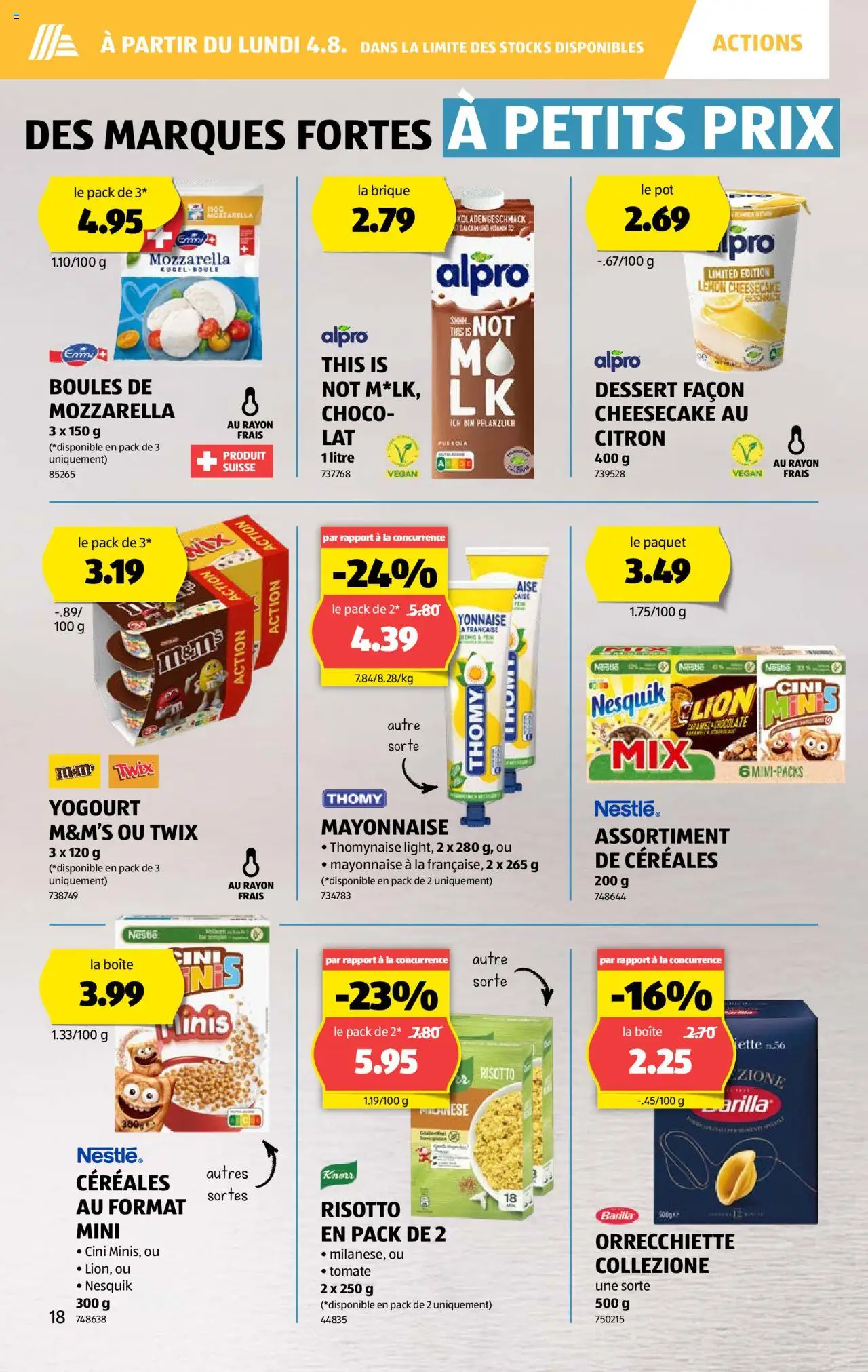 Aldi Prospectus ab 31.07.2025 | Seite: 18 | Produkte: Barilla, Twix, Mayonnaise