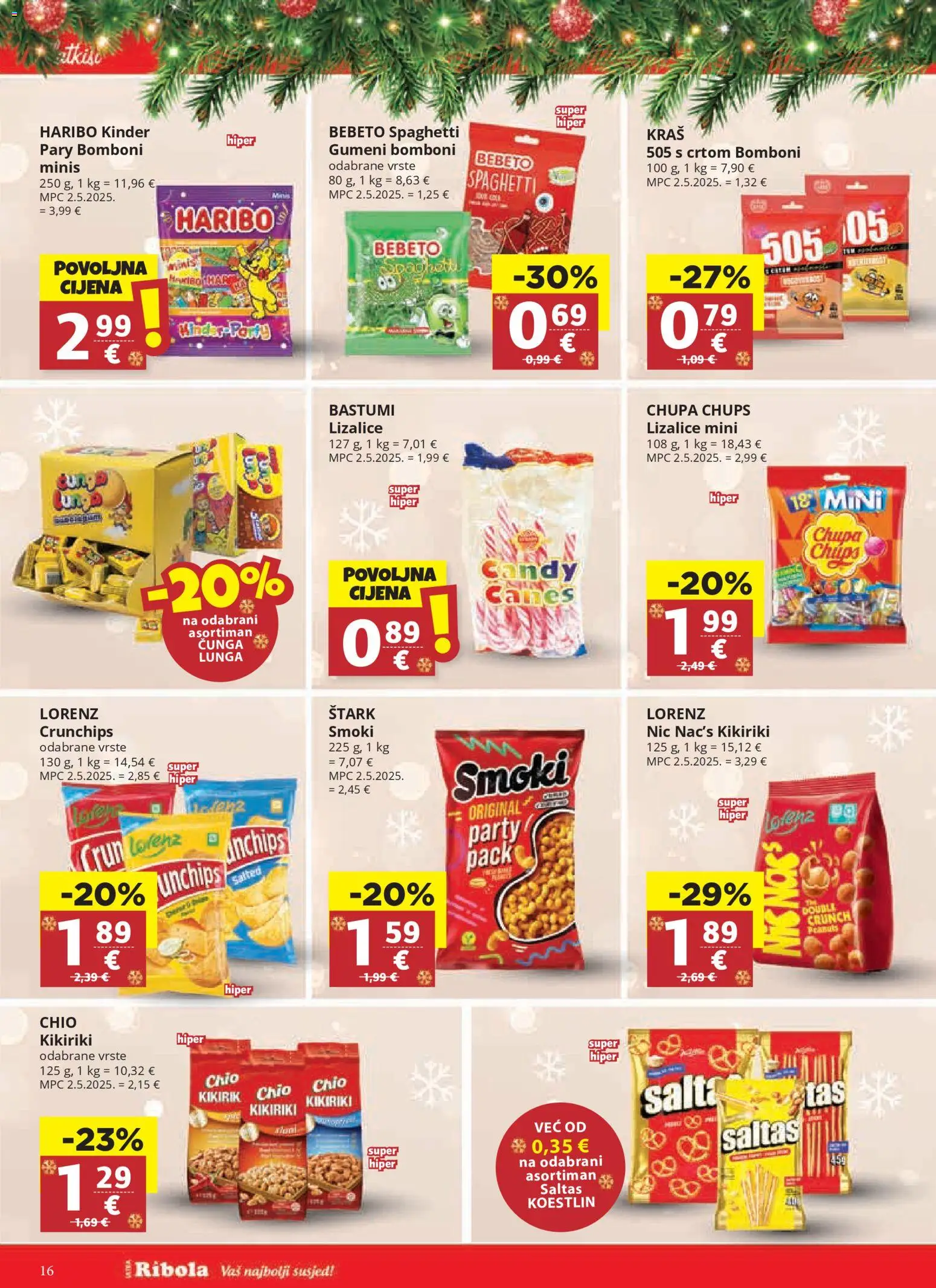 Ribola katalog | vrijedi od 10.12.2025 | Stranica: 16 | Proizvodi: Bomboni, Kikiriki, Lizalice