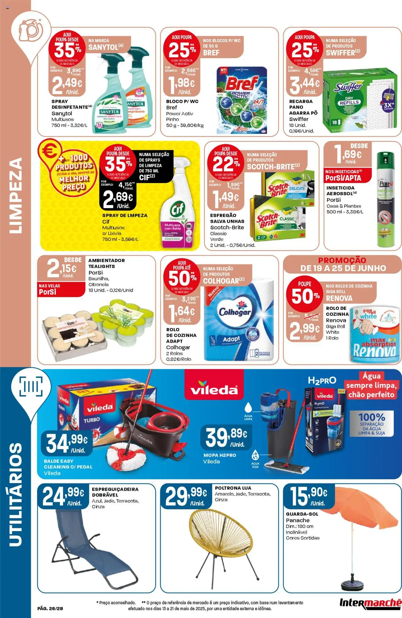 Intermarché folheto │ válido de 19.06.2025 | Página: 26 | Produtos: Agua, Poltrona, Balde, Pó