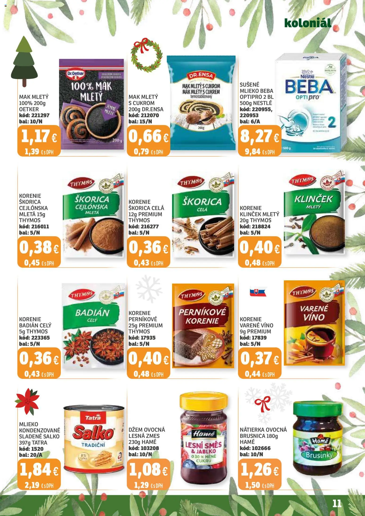 Nové Labaš akcie – leták je platný od 28.11.2025 | Strana: 11 | Produkty: Salko, Korenie, Mak, Beba