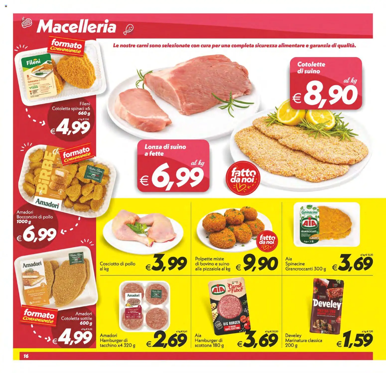 Volantino SuperConveniente del 28.04.2026 | Pagina: 16 | Prodotti: Bovino, Pollo, Spinaci, Polpette