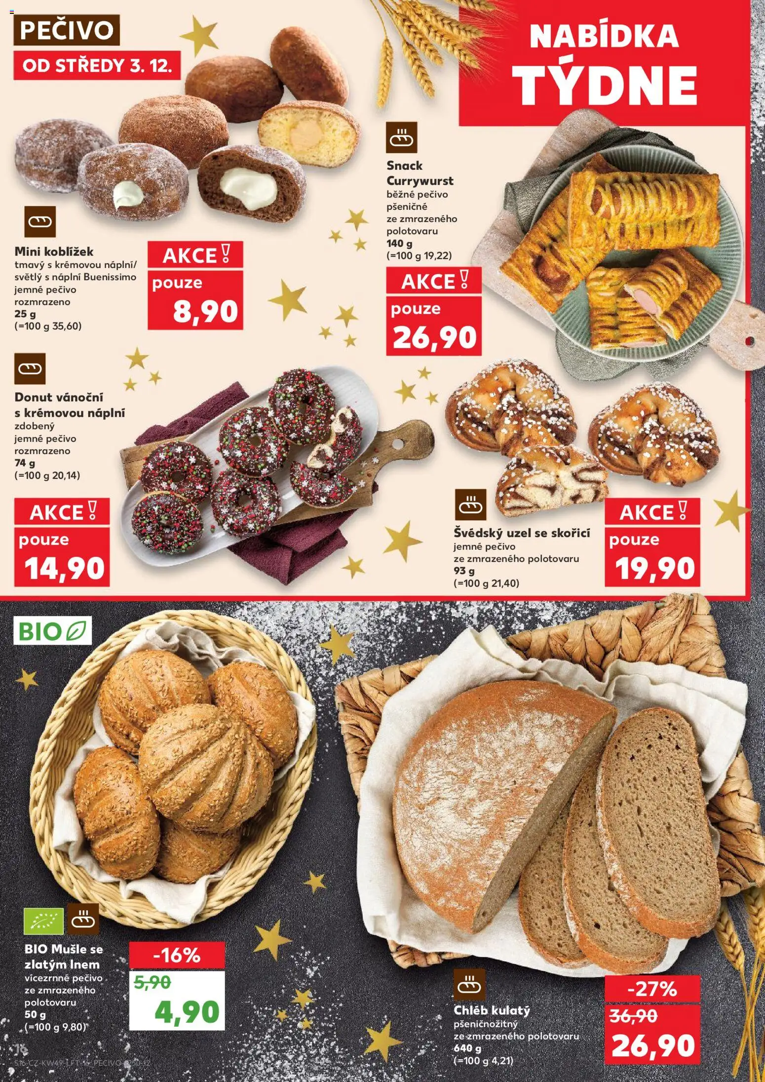 Kaufland leták - Kolín od 03.12.2025 | Strana: 16 | Produkty: Donut, Chléb, Pečivo