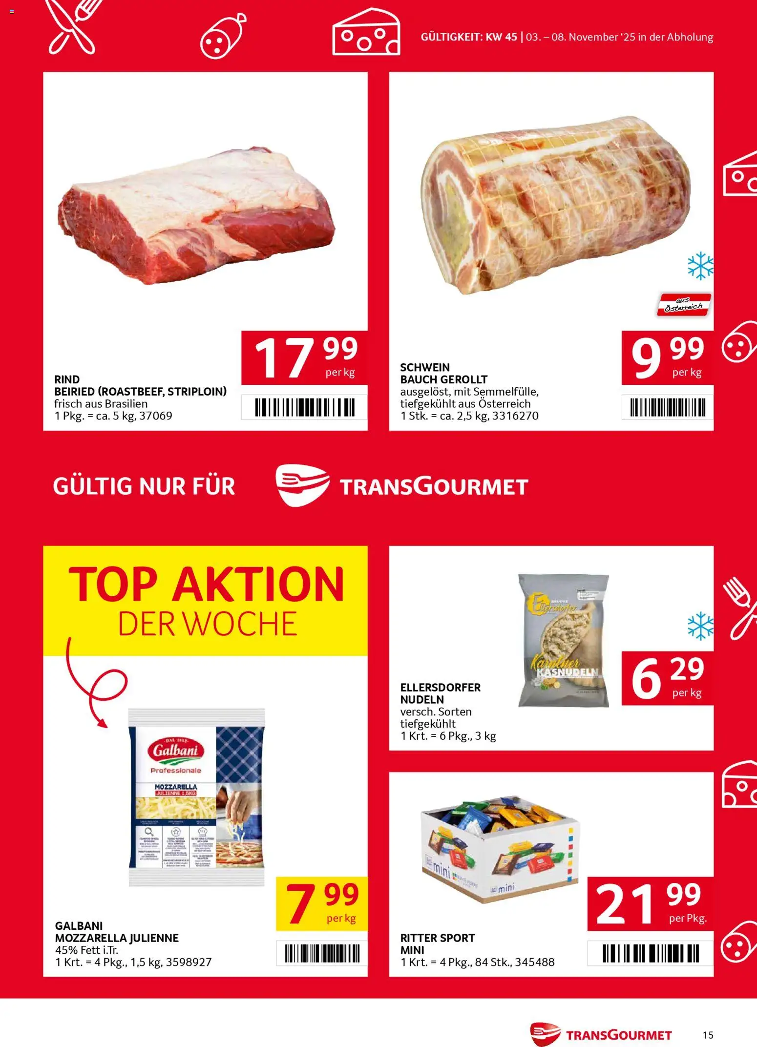 Transgourmet Flugblatt gültig ab 03.11.2025 | Seite: 15 | Produkte: Nudeln