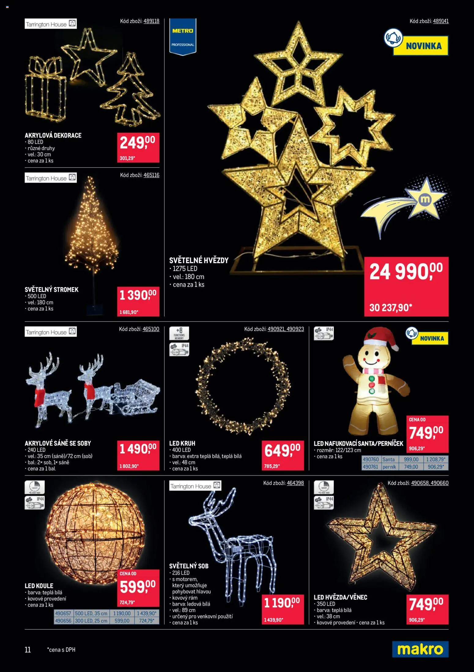 Makro leták - Dekorace od 22.10.2025 | Strana: 11 | Produkty: Saně, Perník, LED, Dekorace