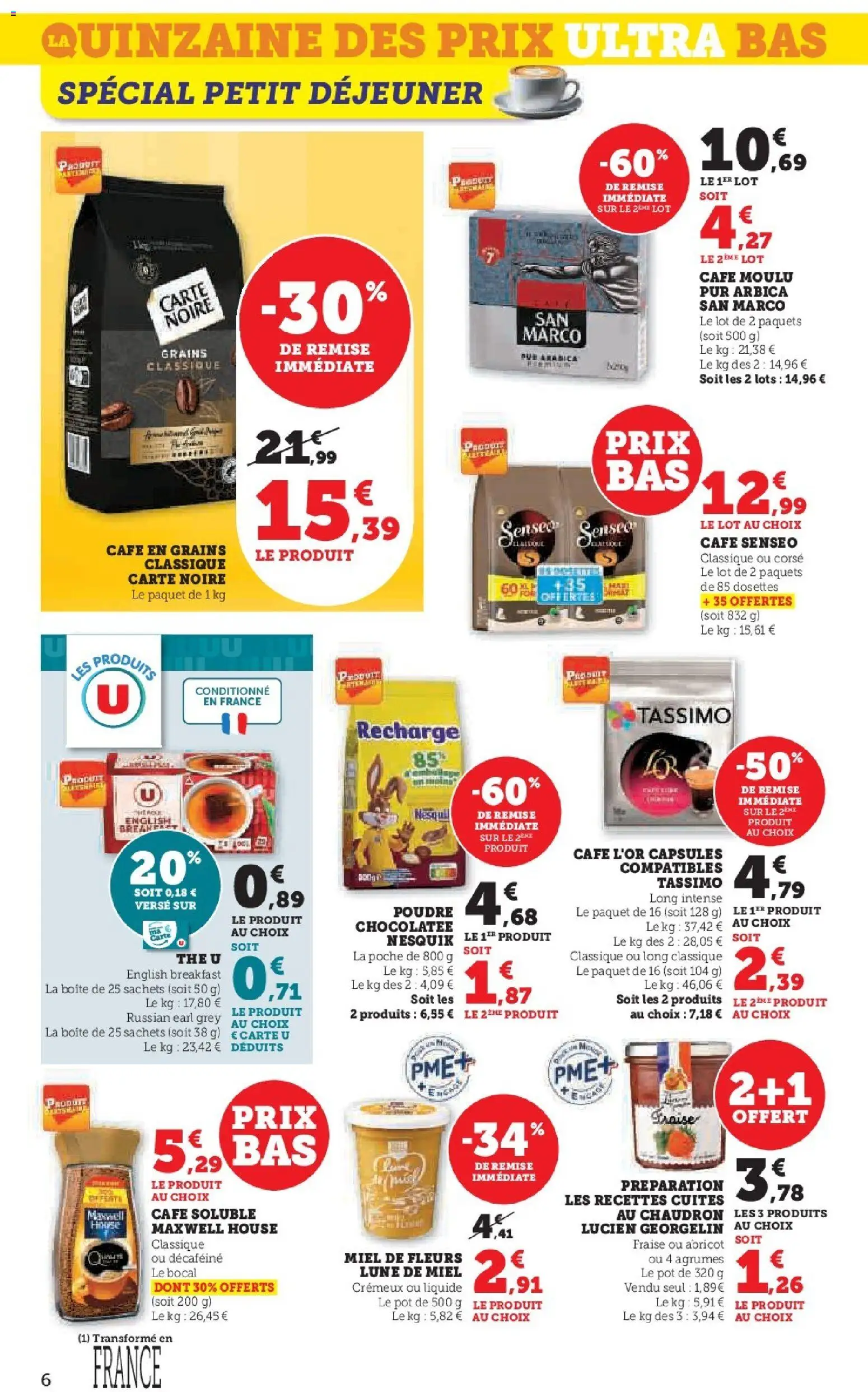 {H1} | Page: 6 | Produits: Tassimo, Senseo, Poudre, Café soluble