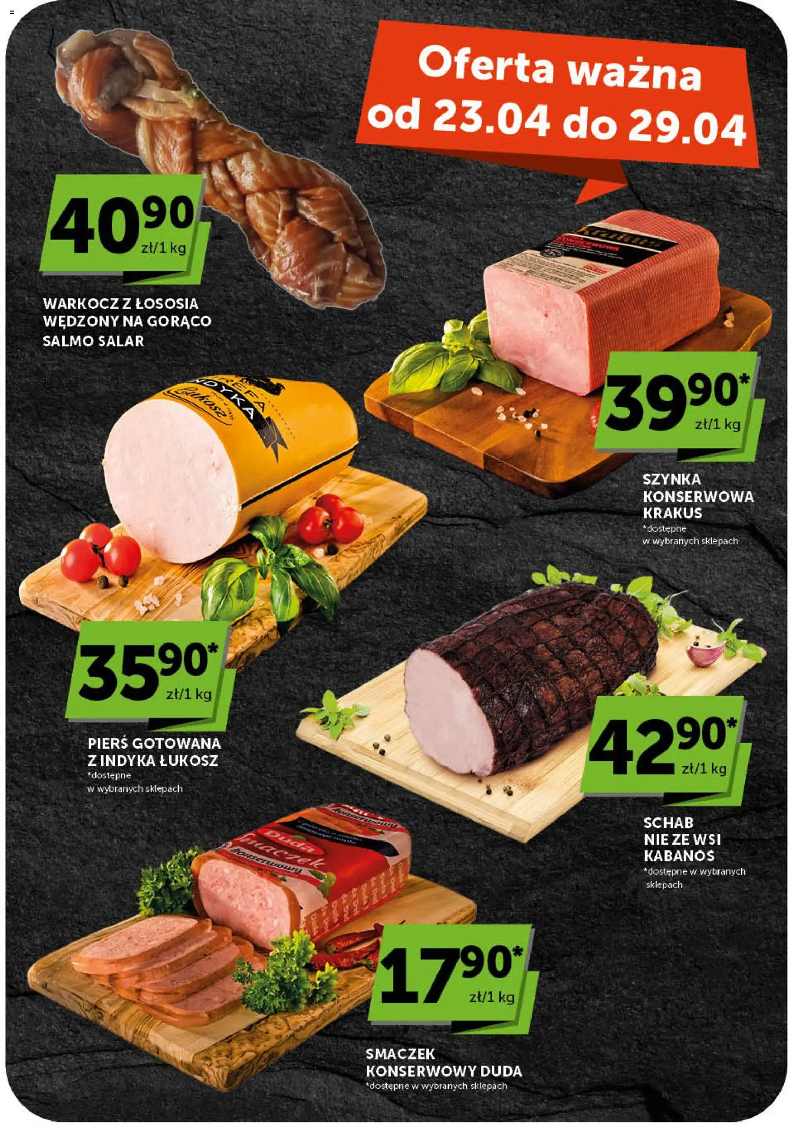 ABC gazetka od 23.04.2026 | Strona: 23 | Produkty: Schab, Szynka, Szynka konserwowa krakus