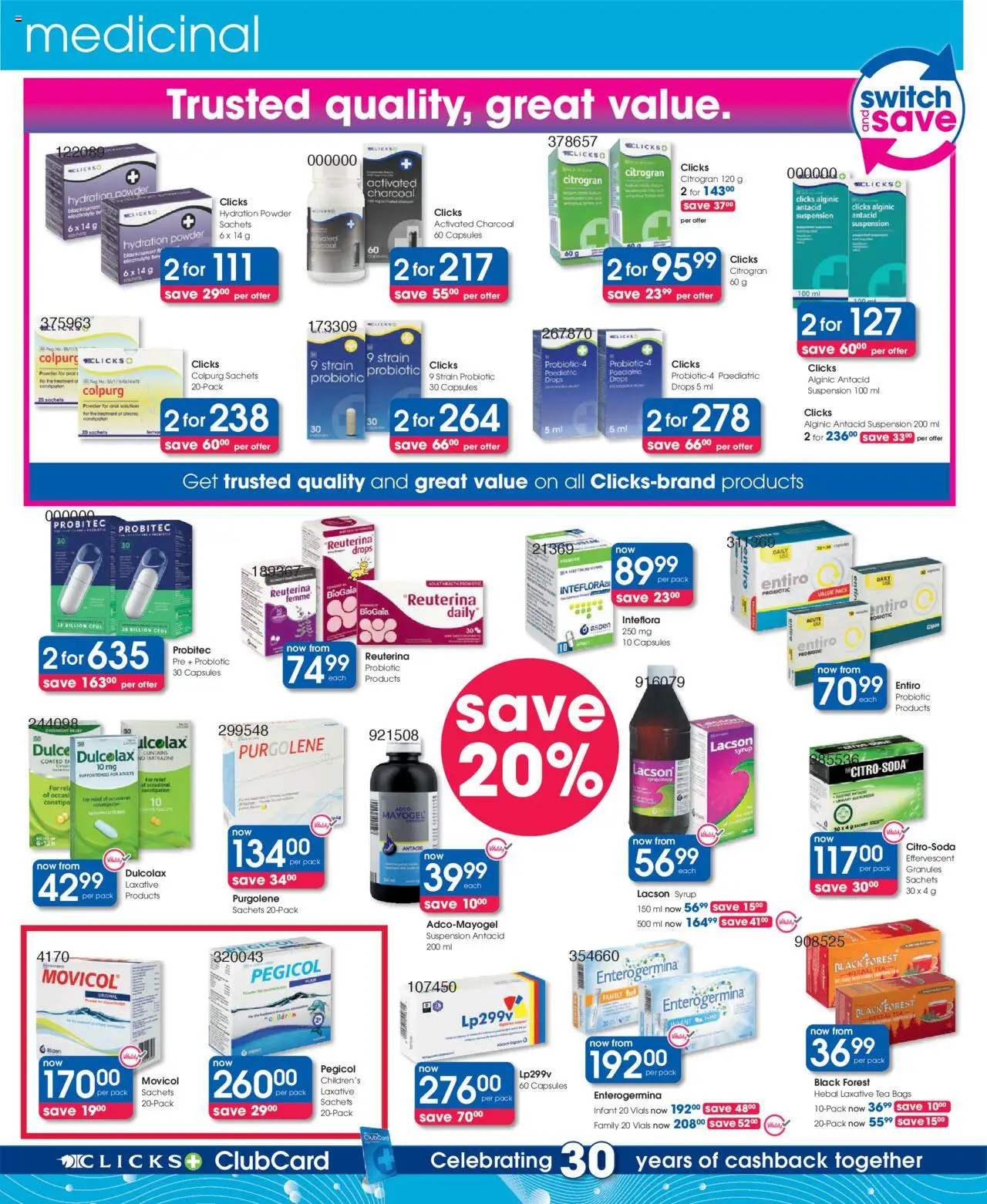 Clicks Specials │ valid from 07.08.2025 | Page: 28 | Products: Powder, Switch, Tea, Syrup