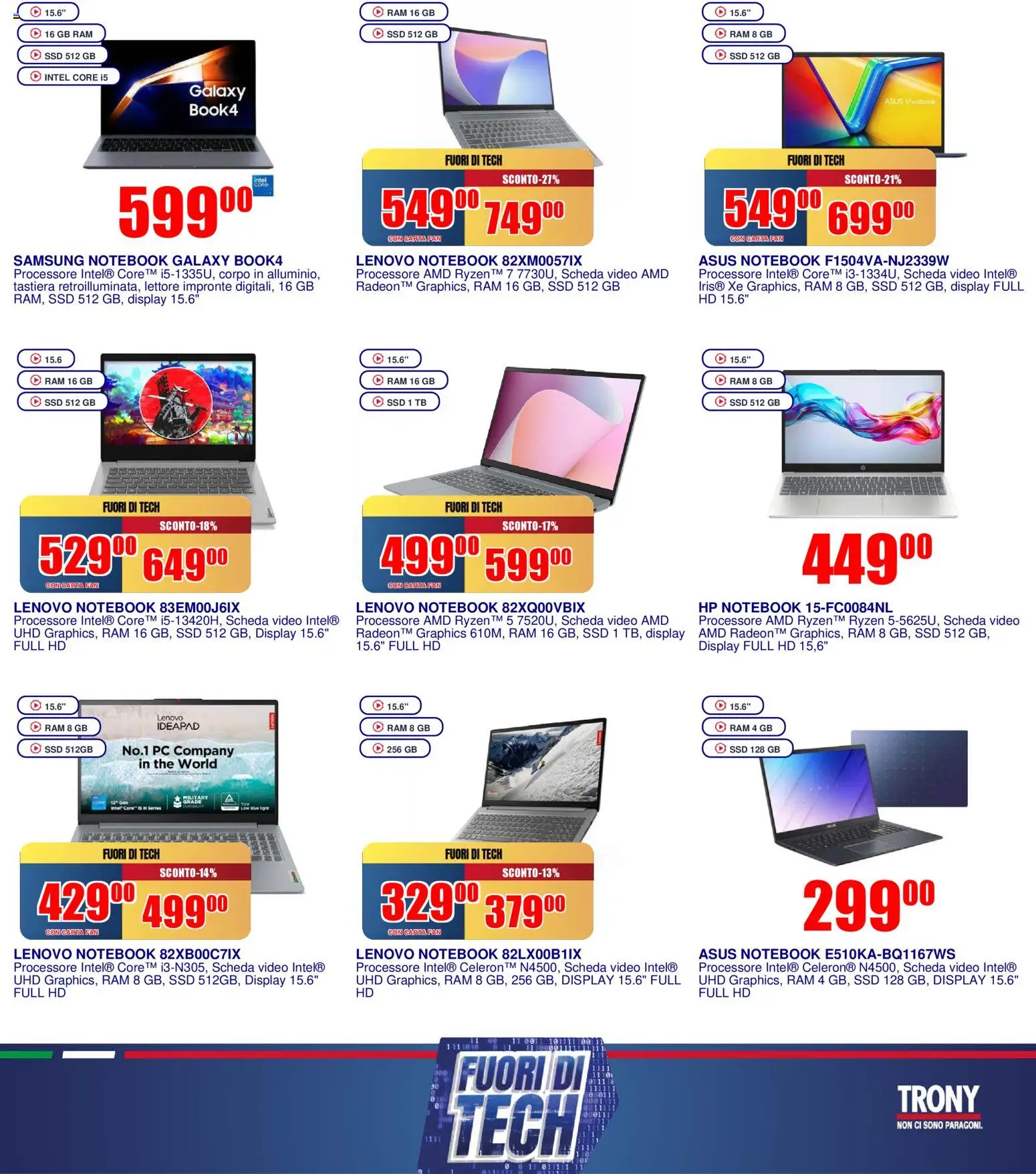 Volantino Trony del 19.02.2026 | Pagina: 13 | Prodotti: Tastiera, Video, Fan, Samsung