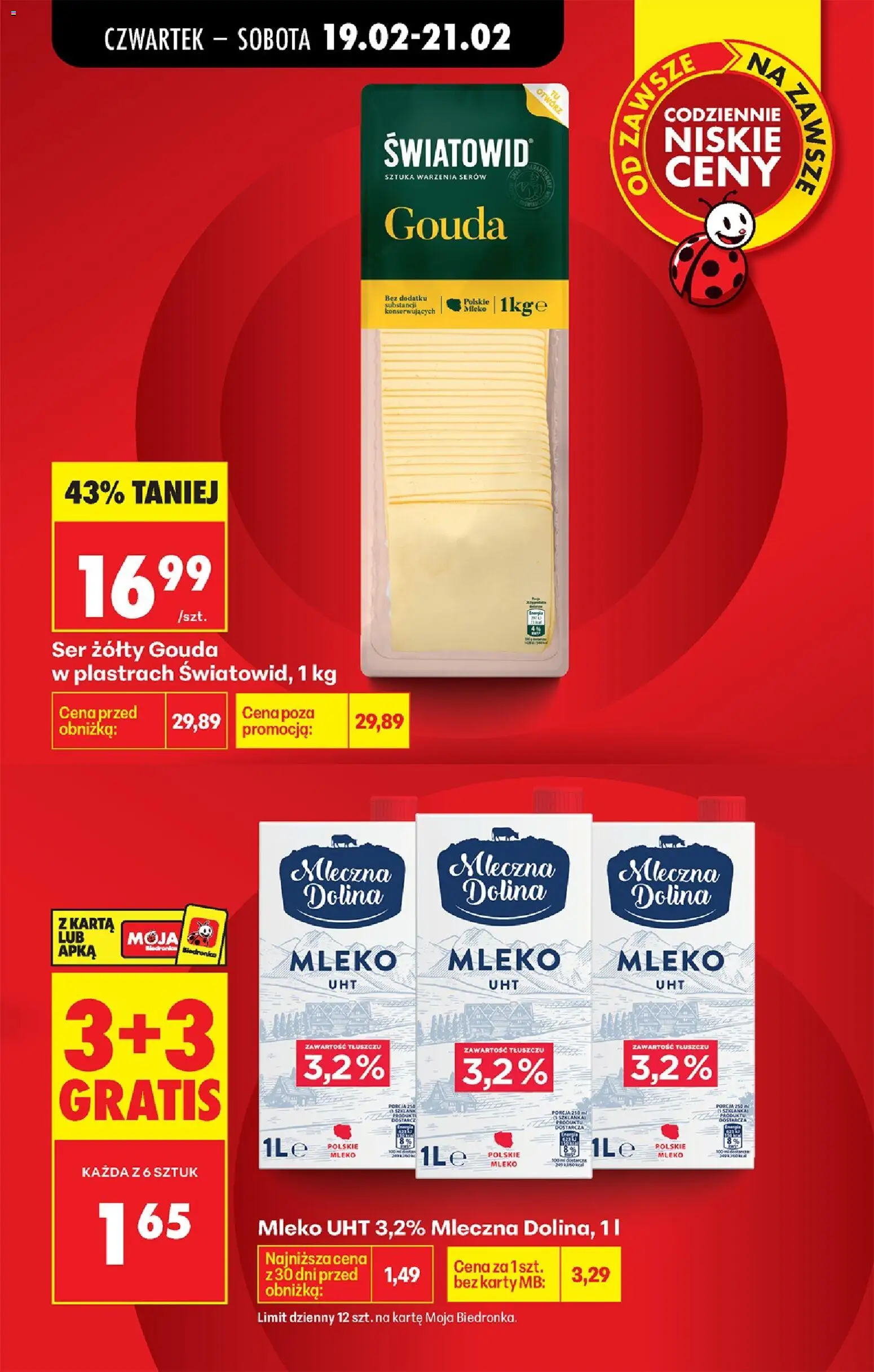 Biedronka Polsko leták - W tym tygodniu od 19.02.2026 | Strana: 7 | Produkty: Gouda, Mléko, Karty
