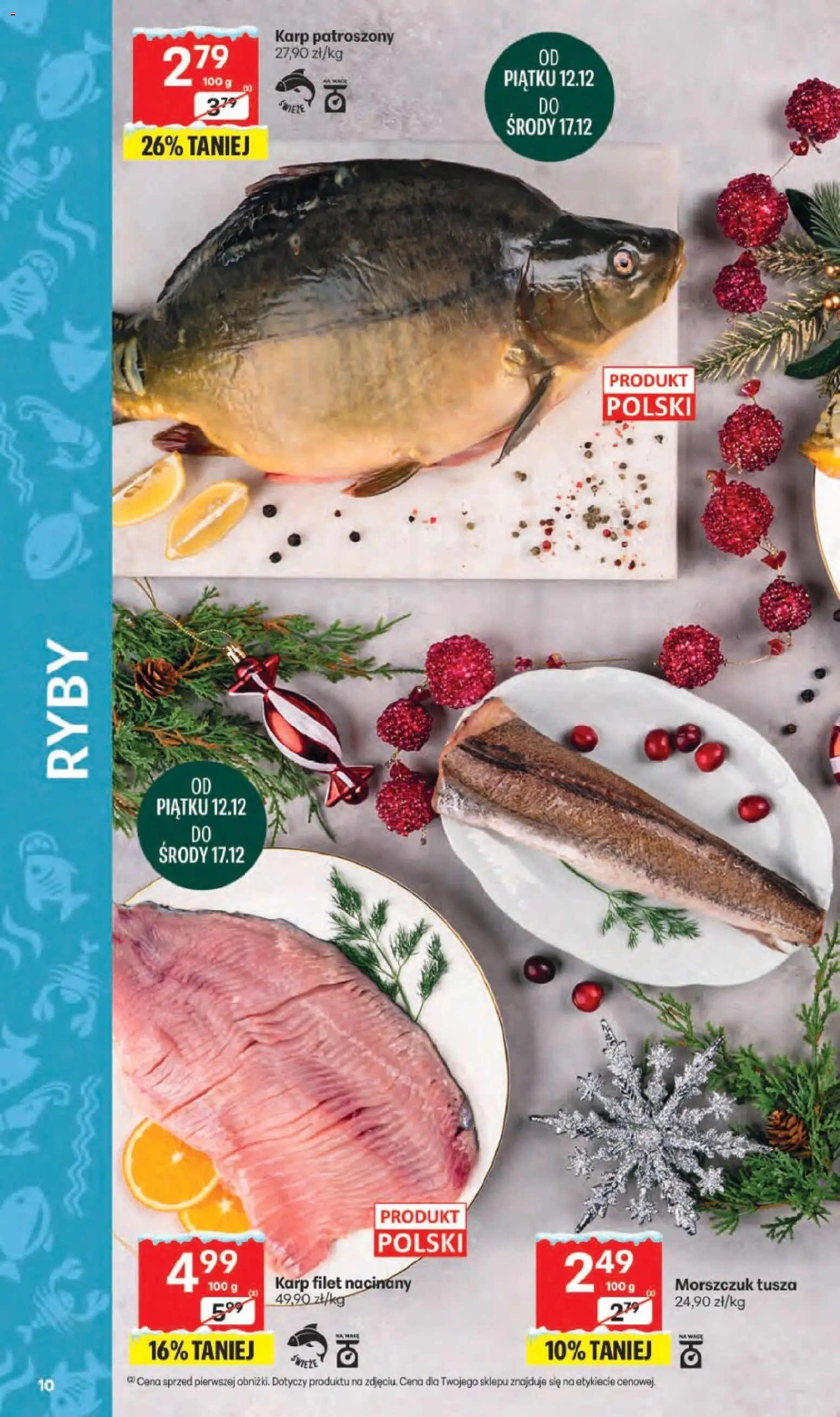 Delikatesy Centrum Gazetka od 11.12.2025 | Strona: 10 | Produkty: Karp, Morszczuk, Ryby