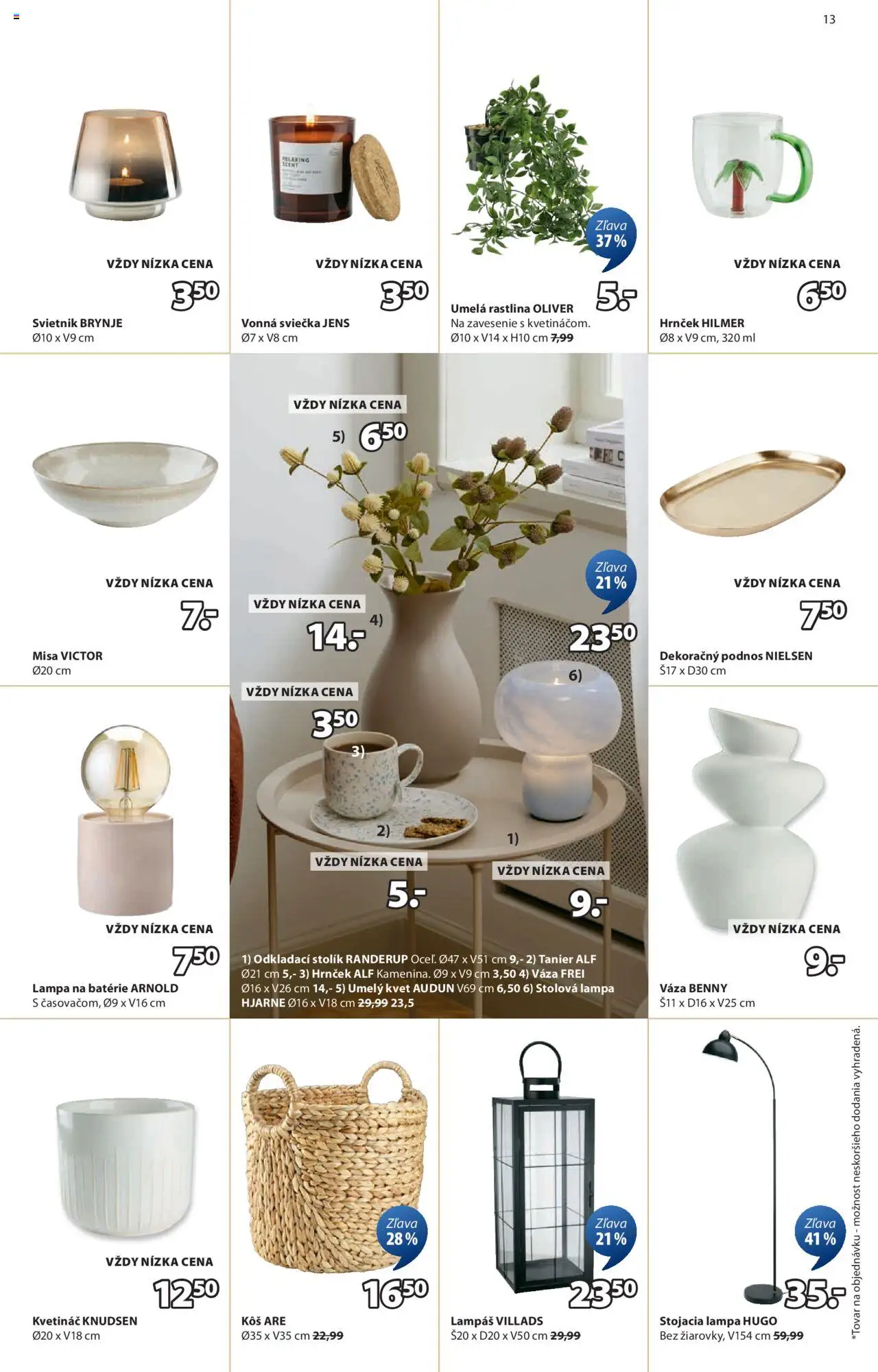 JYSK výpredaj │ platný od 06.08.2025 | Strana: 14 | Produkty: Lampa, Stolová lampa, Odkladací stolík