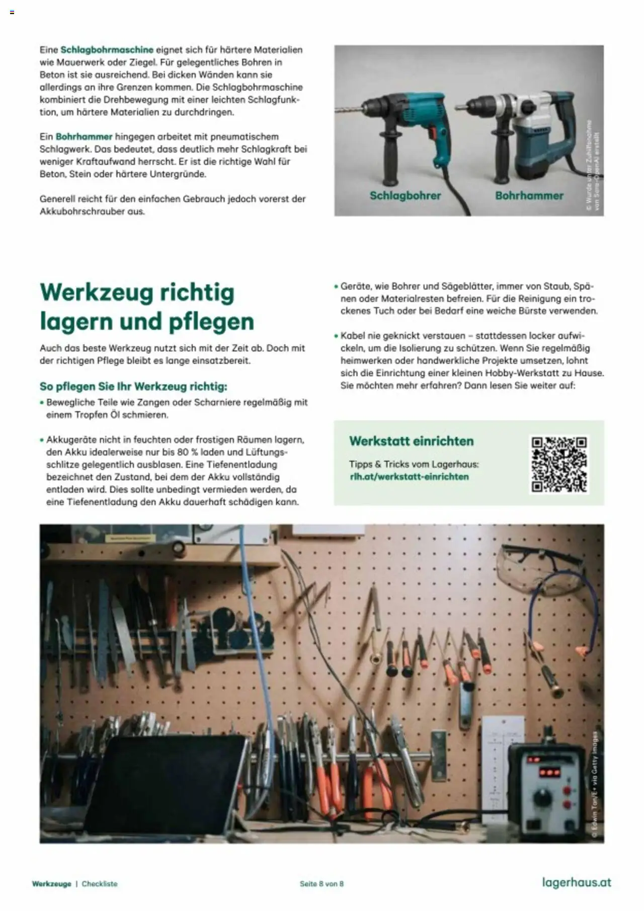 Lagerhaus Checkliste: Werkzeuge gültig ab 06.08.2025 | Seite: 8 | Produkte: Kabel, Bürste, Öl