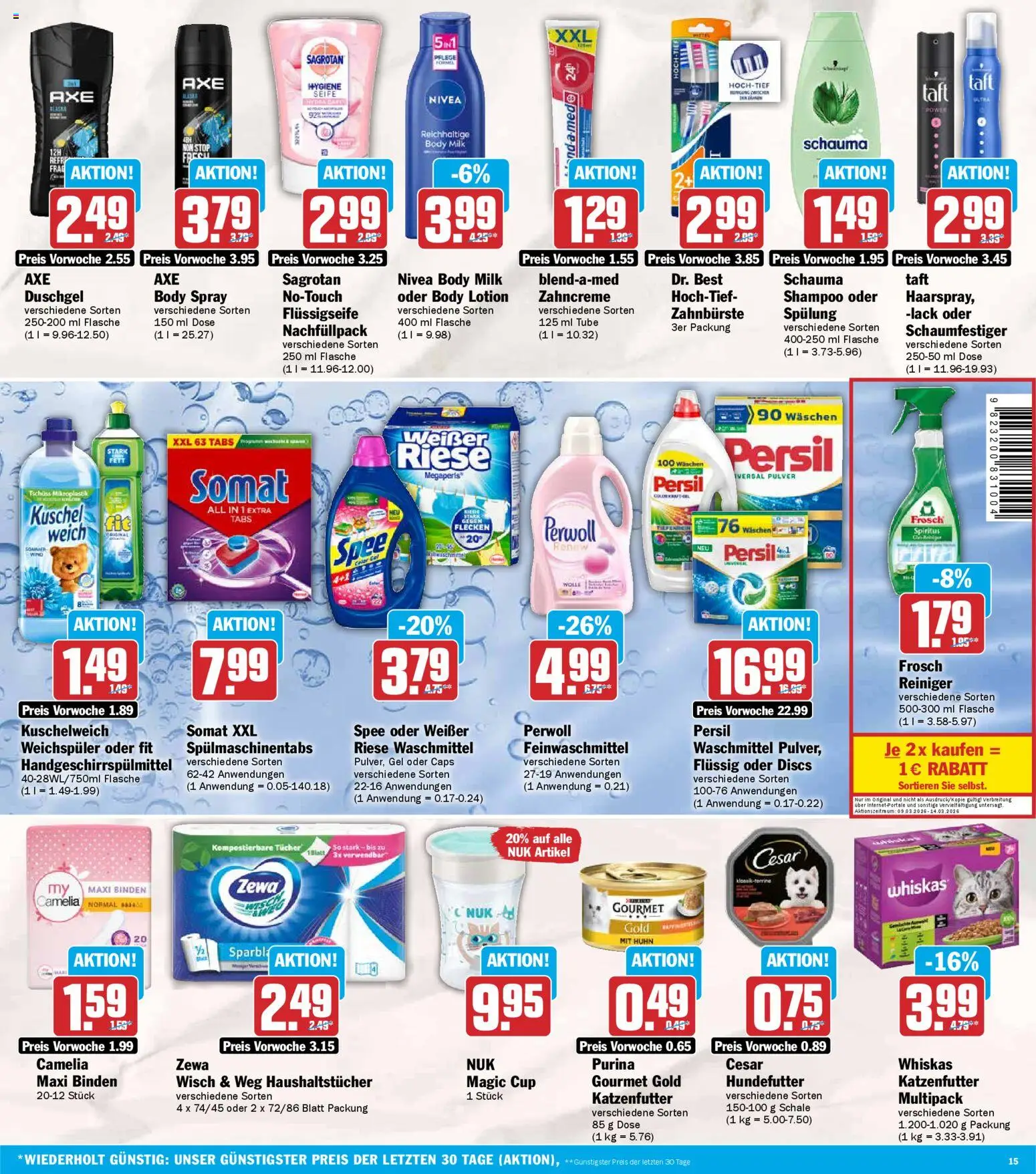 HIT Prospekt 	 – gültig ab 09.03.2026 | Seite: 15 | Produkte: Perwoll, Zewa, Shampoo, Spülung