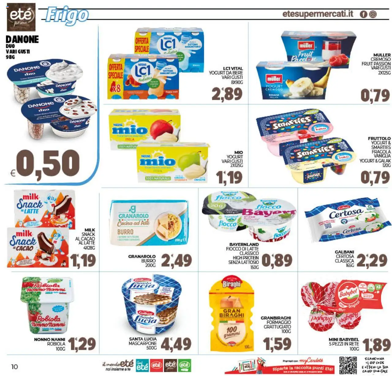Volantino Eté del 25.07.2025 | Pagina: 10 | Prodotti: Yogurt, Tonno, Mascarpone, Robiola