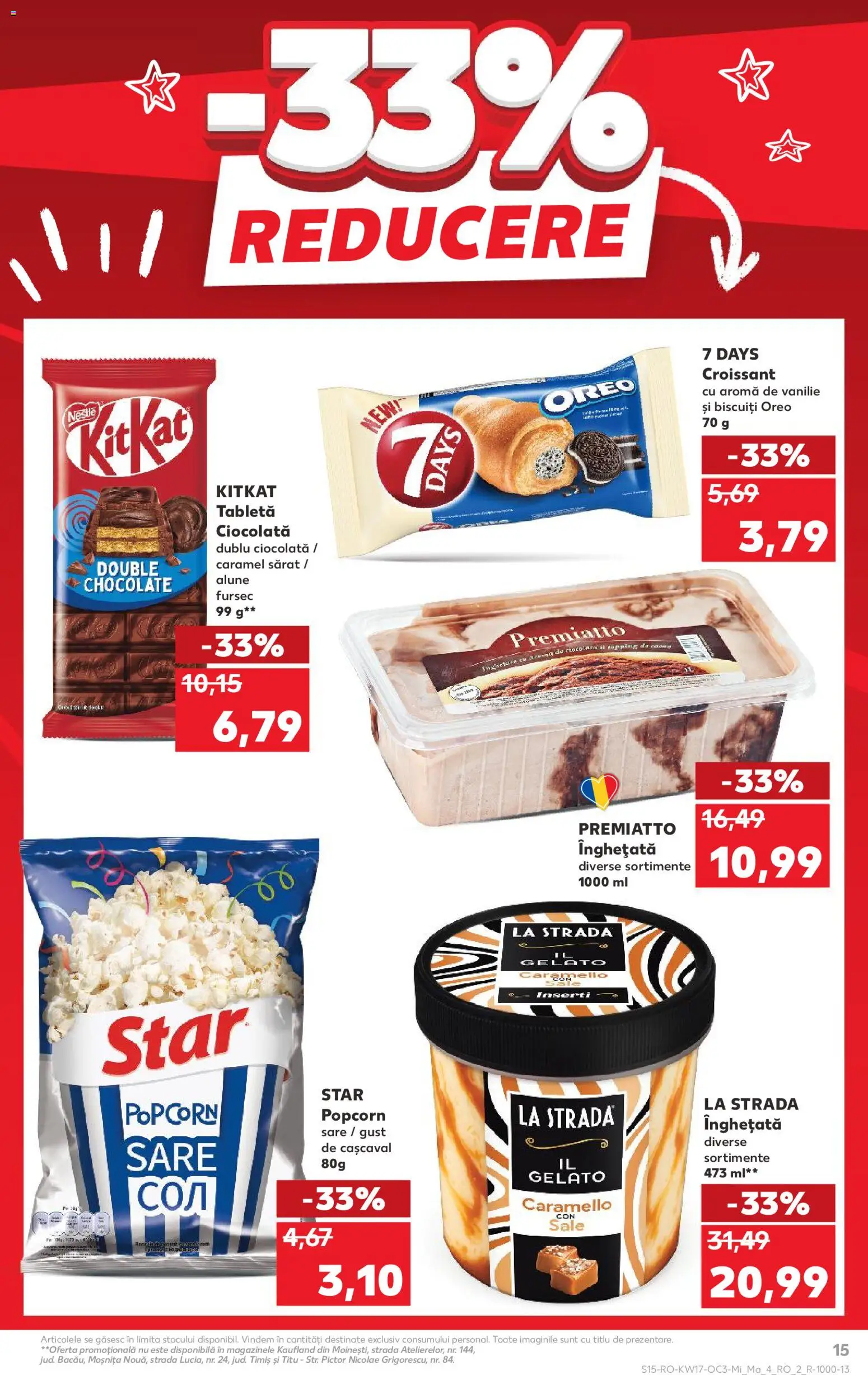 Noul catalog Kaufland – valabil de la 22.04.2026 | Pagină: 15 | Produse: Tabletă, Ciocolată, Biscuiți, Sare