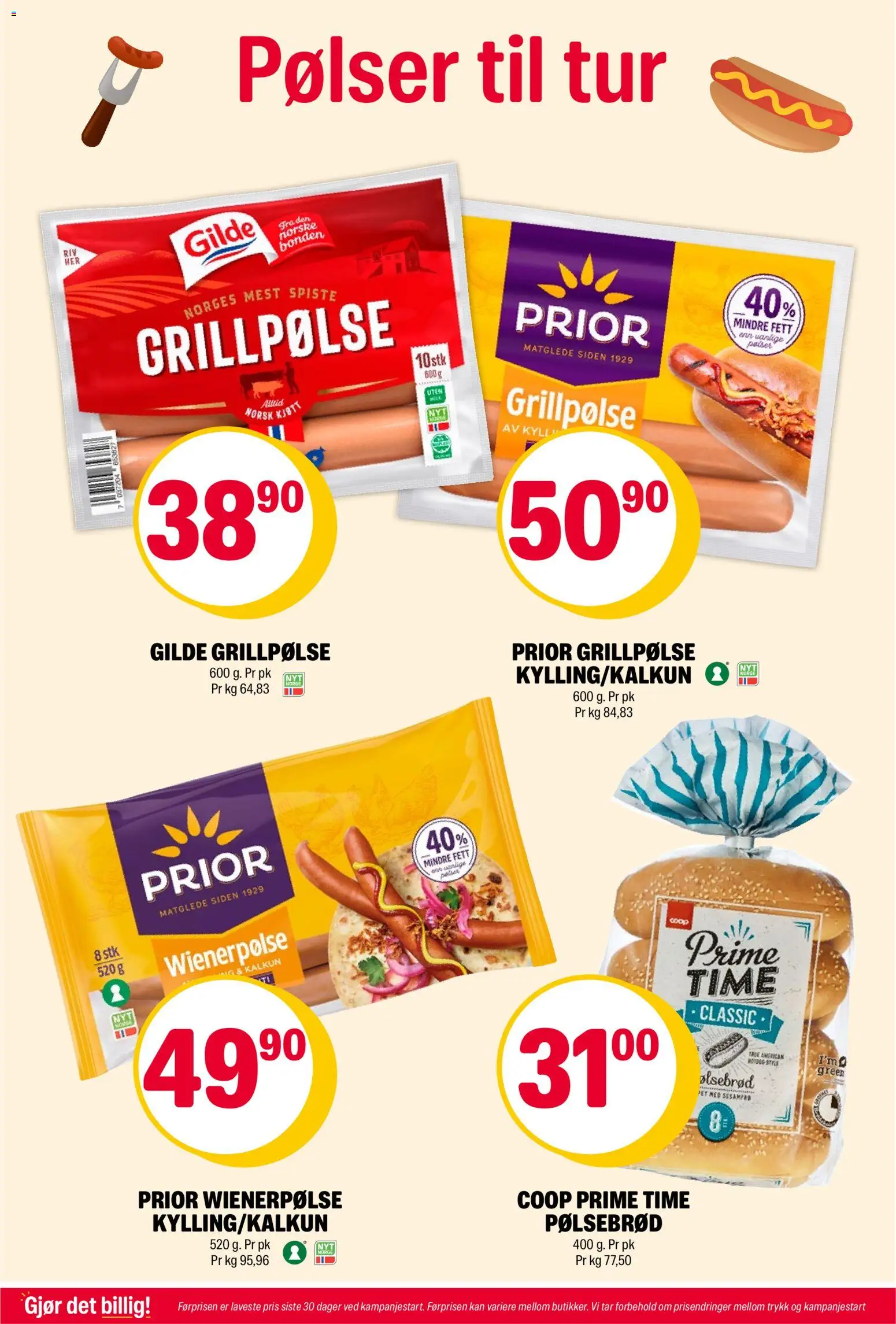 {H1} | Side: 5 | Produkter: Pølser, Pølsebrød, Kalkun, Kolasås