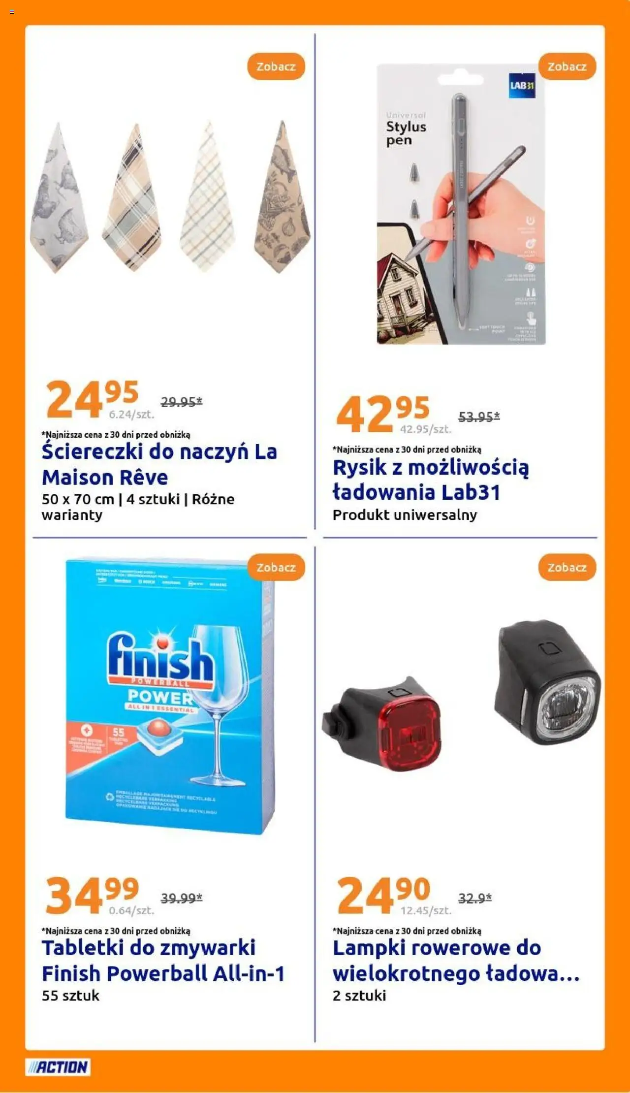 Action Gazetka od 20.08.2025 | Strona: 27 | Produkty: Lampki, Finish, Tabletki do zmywarki