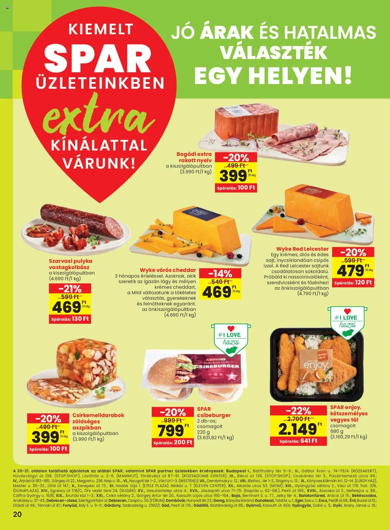 Spar akciós ujság - amely érvényes a következő dátumtól: 09.10.2025 | Oldal: 1 | Termékek: Vastagkolbász, Cheddar