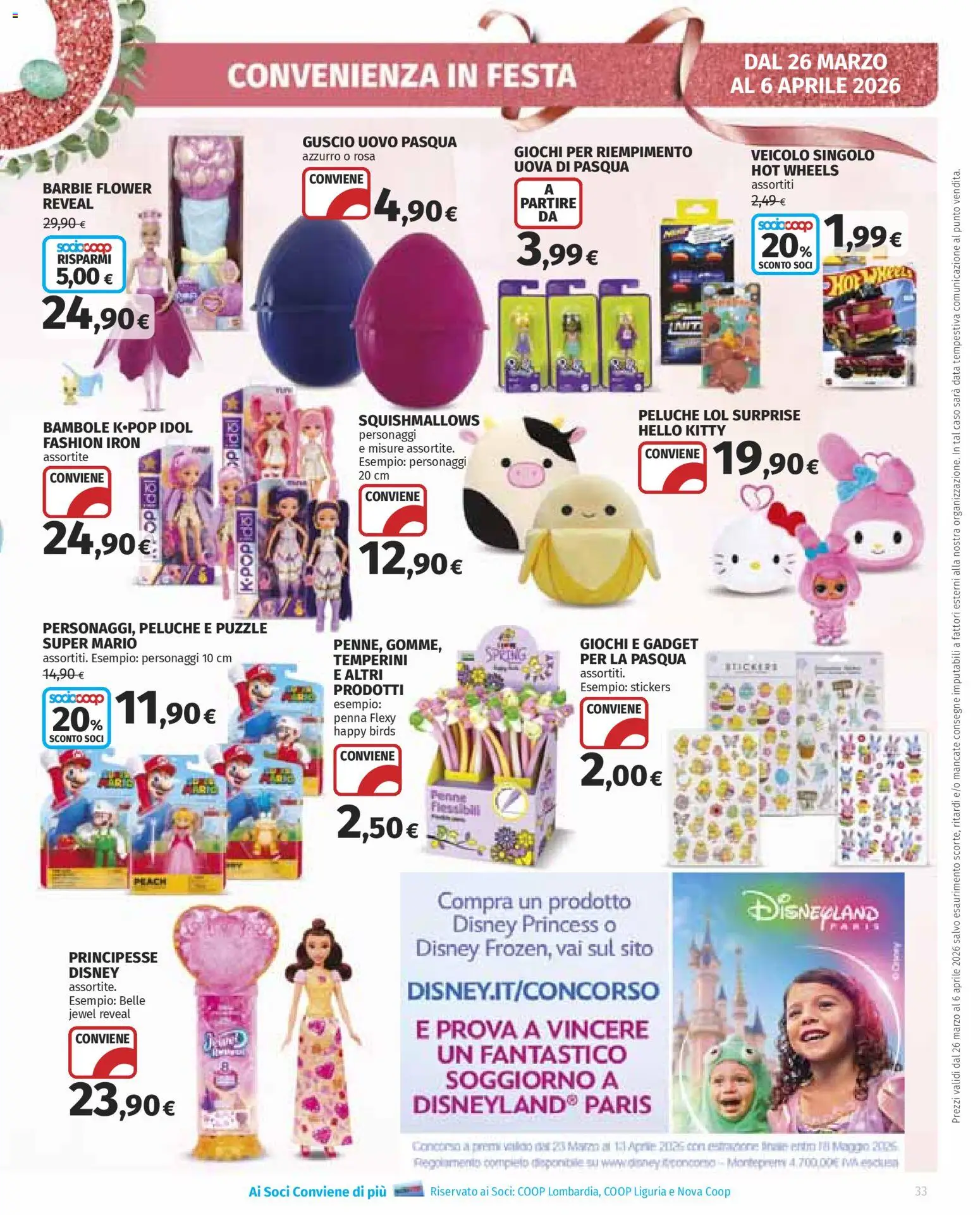 Volantino Ipercoop del 26.03.2026 | Pagina: 33 | Prodotti: Peluche, Uova, Data, Penne