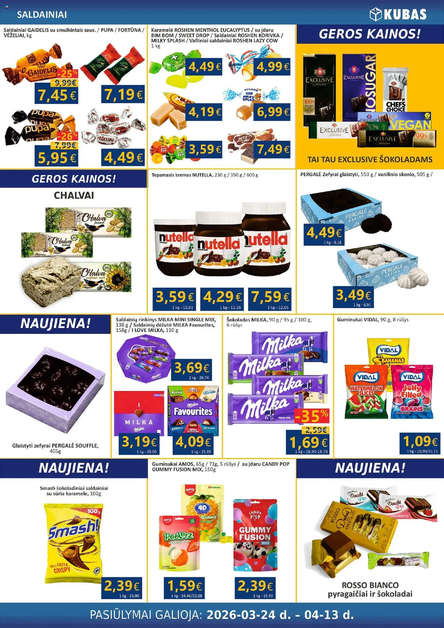 Kubas akcijos nuo 24.03.2026 | Puslapis: 10 | Prekių: Kremas, Šokoladas, Guminukai, Saldainiai
