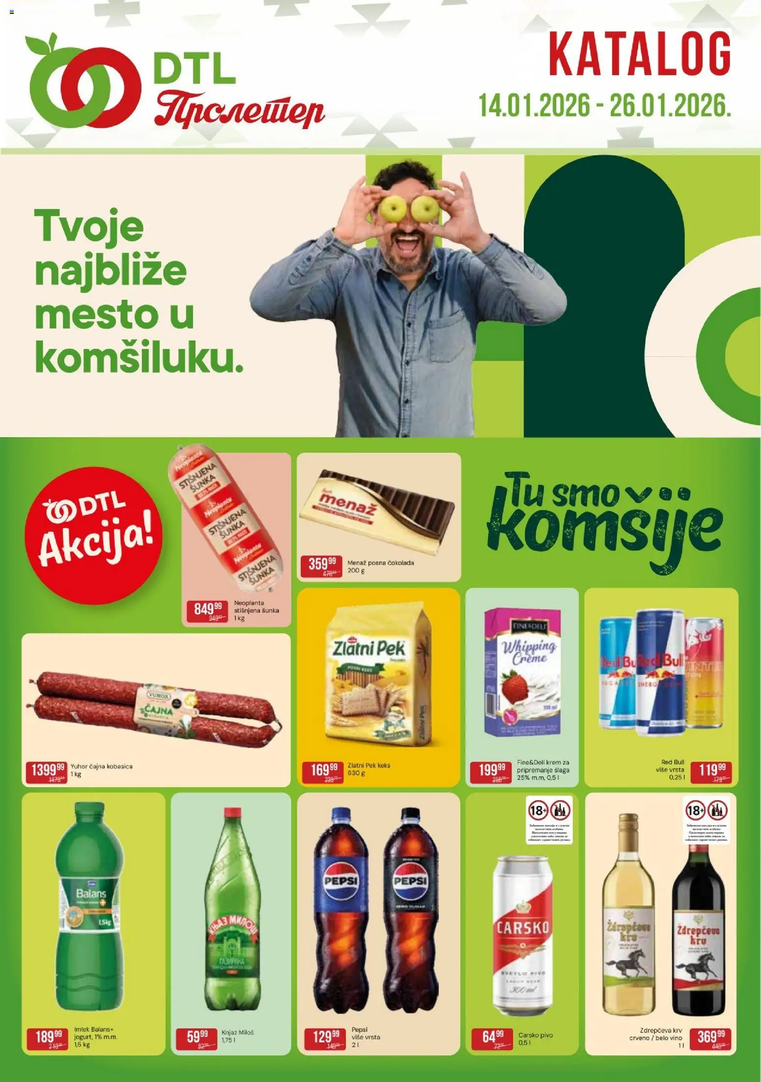 Metalac Proleter katalog - važi od 14.01.2026 | Strana: 1 | Proizvode: Keks, Belo vino, Čokolada, Kobasica