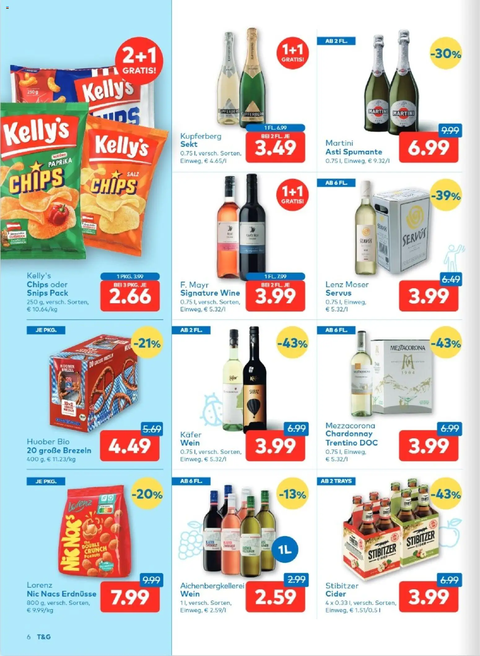 T&G - Steiermark gültig ab 31.12.2025 | Seite: 6 | Produkte: Chips, Salz, Папионка, Wein