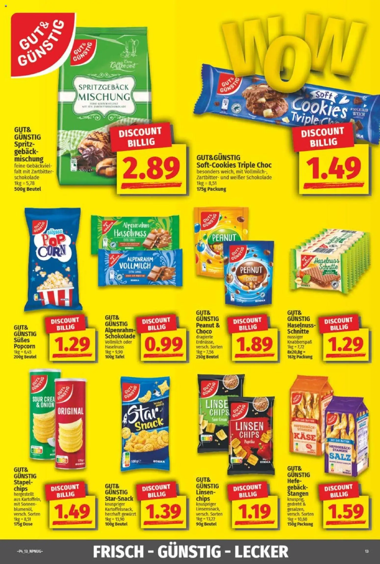 NP Discount Prospekt – gültig ab 18.01.2026 | Seite: 13 | Produkte: Butter, Käse, Schokolade, Chips