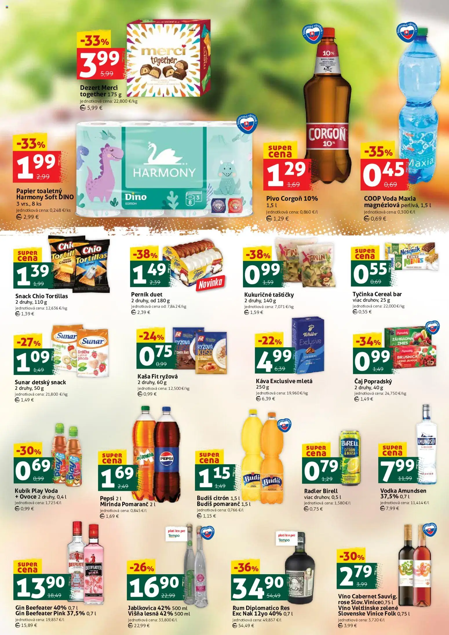 Nové COOP Jednota akcie – leták je platný od 23.01.2026 | Strana: 3 | Produkty: Diplomatico, Merci, Vodka, Mirinda