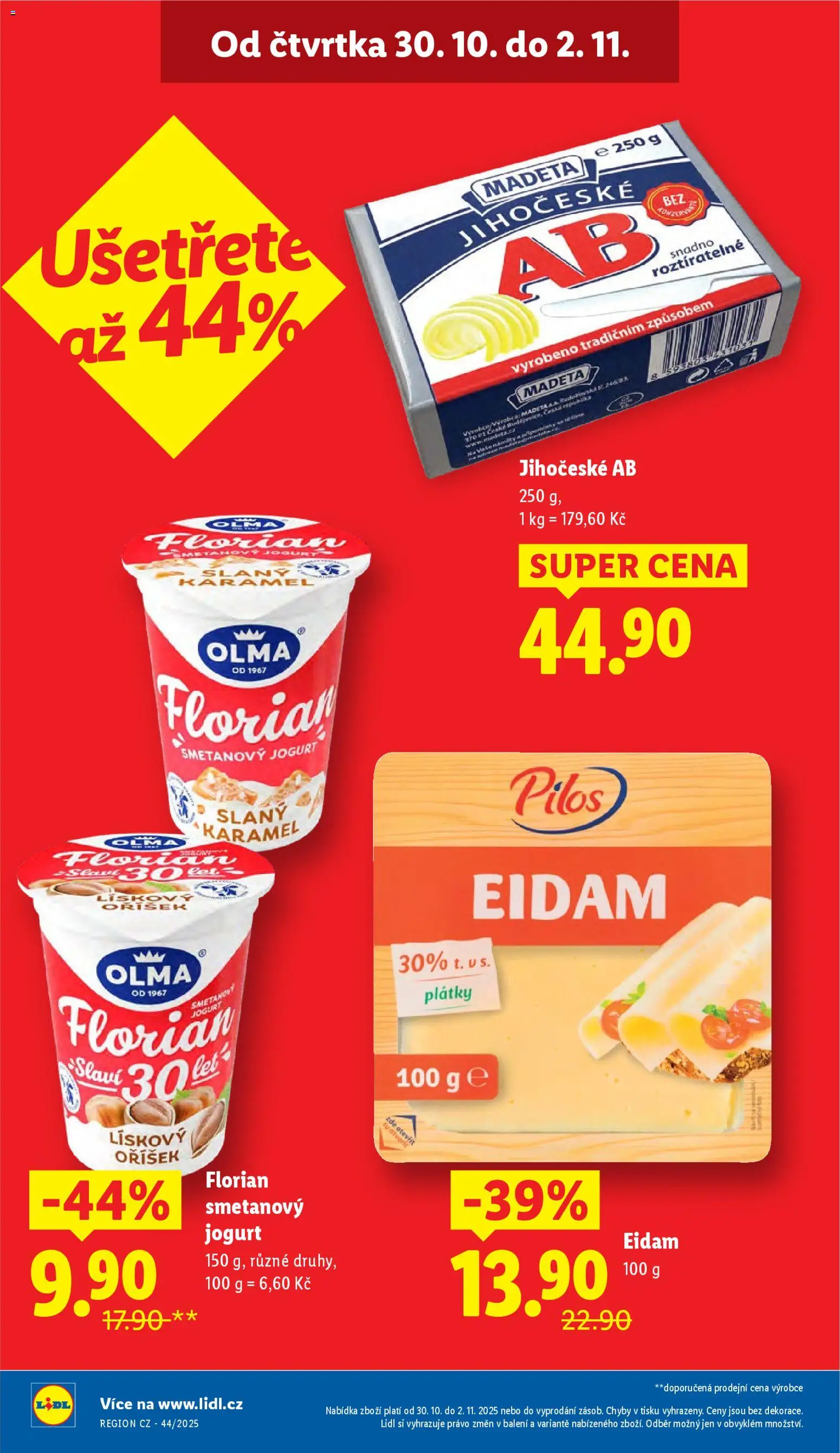 Lidl leták od 30.10.2025 | Strana: 2 | Produkty: Slaný karamel, Smetanový jogurt, Jogurt, Eidam