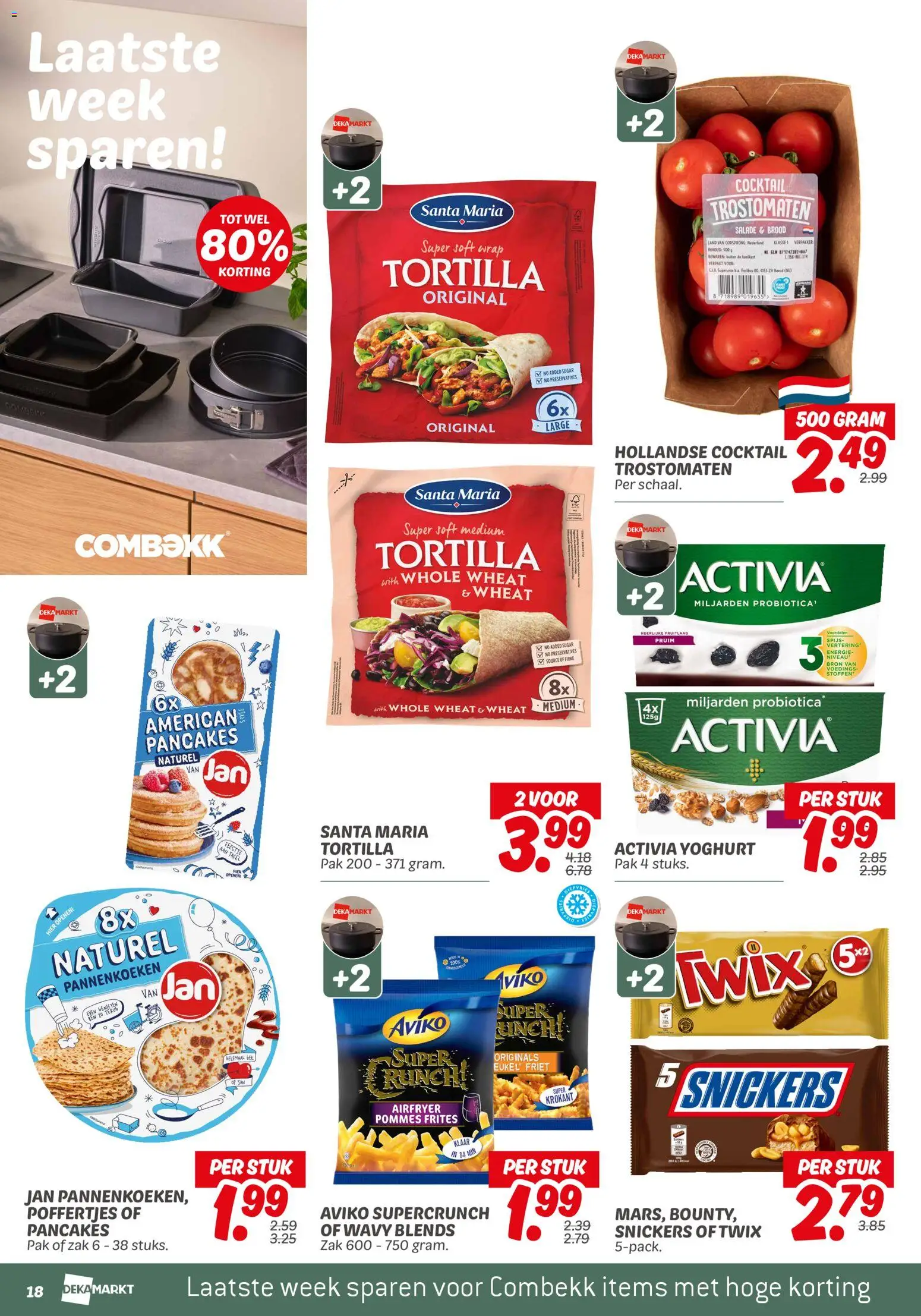 {H1} | Pagina: 18 | Producten: Friet, Pannenkoeken, Tortilla, Snickers