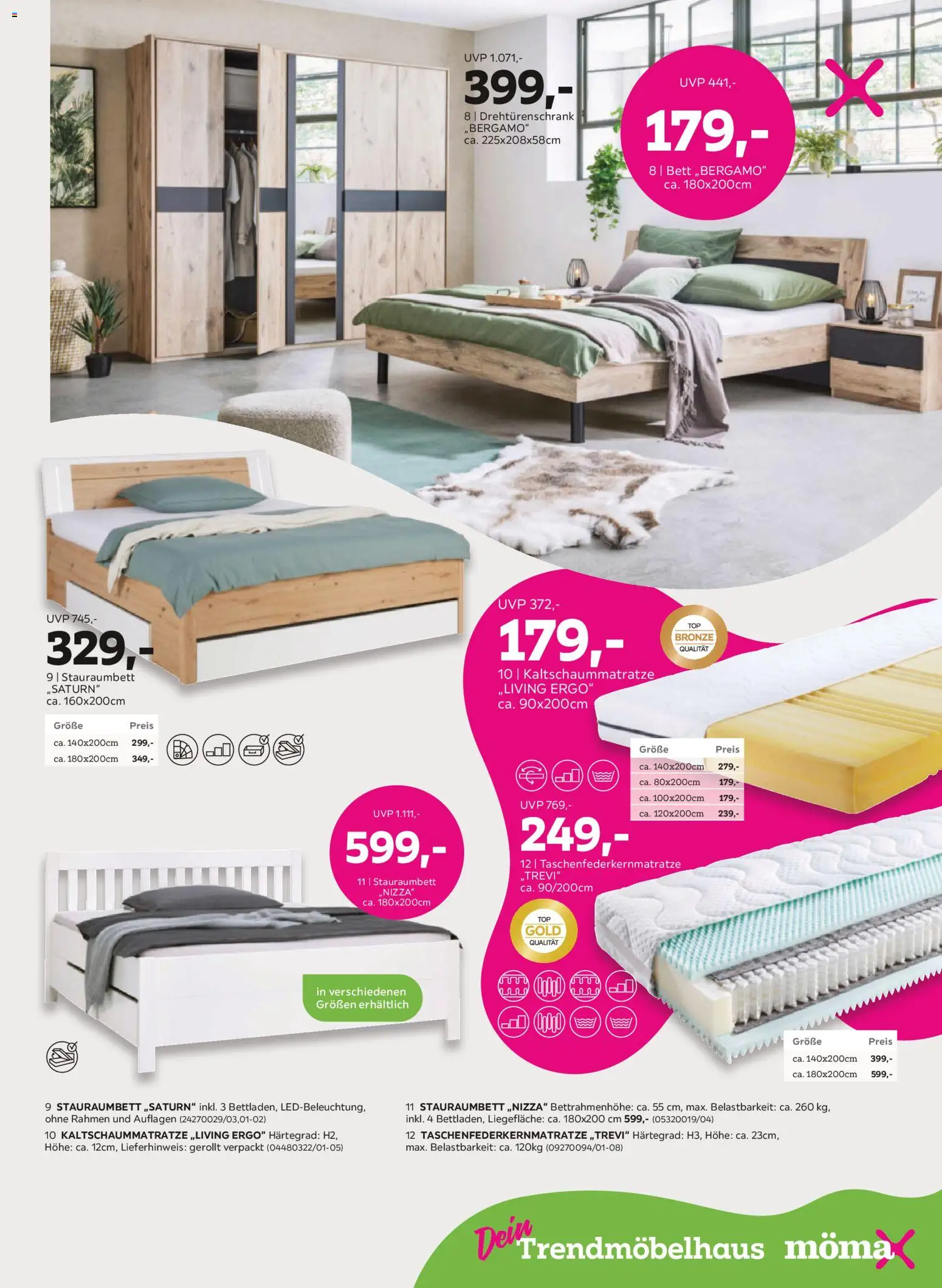 Mömax Prospekt 	 – gültig ab 20.04.2026 | Seite: 5 | Produkte: Bett, Drehtürenschrank