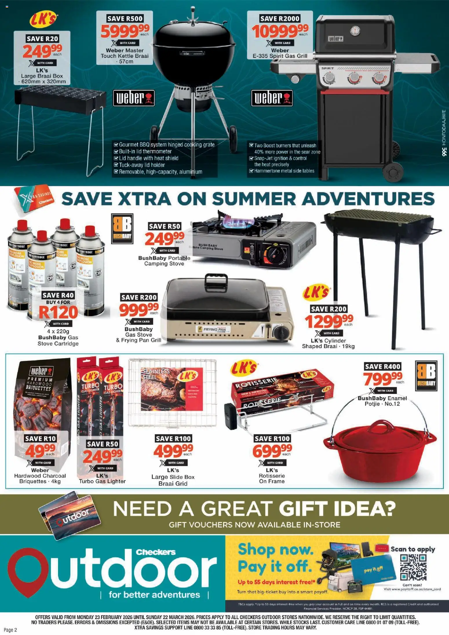 New Checkers catalogue – valid from 23.02.2026 | Page: 2 | Products: Gift card, Frame, Stove, Box