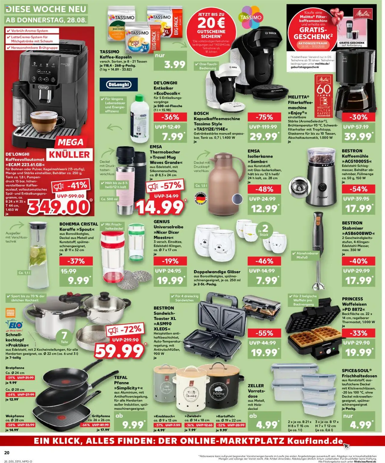 Kaufland prospekt Frankfurt (Oder)	 - gültig ab dem 28.08.2025 | Seite: 20 | Produkte: Bosch, Kaffee, Waffeleisen, Stabmixer