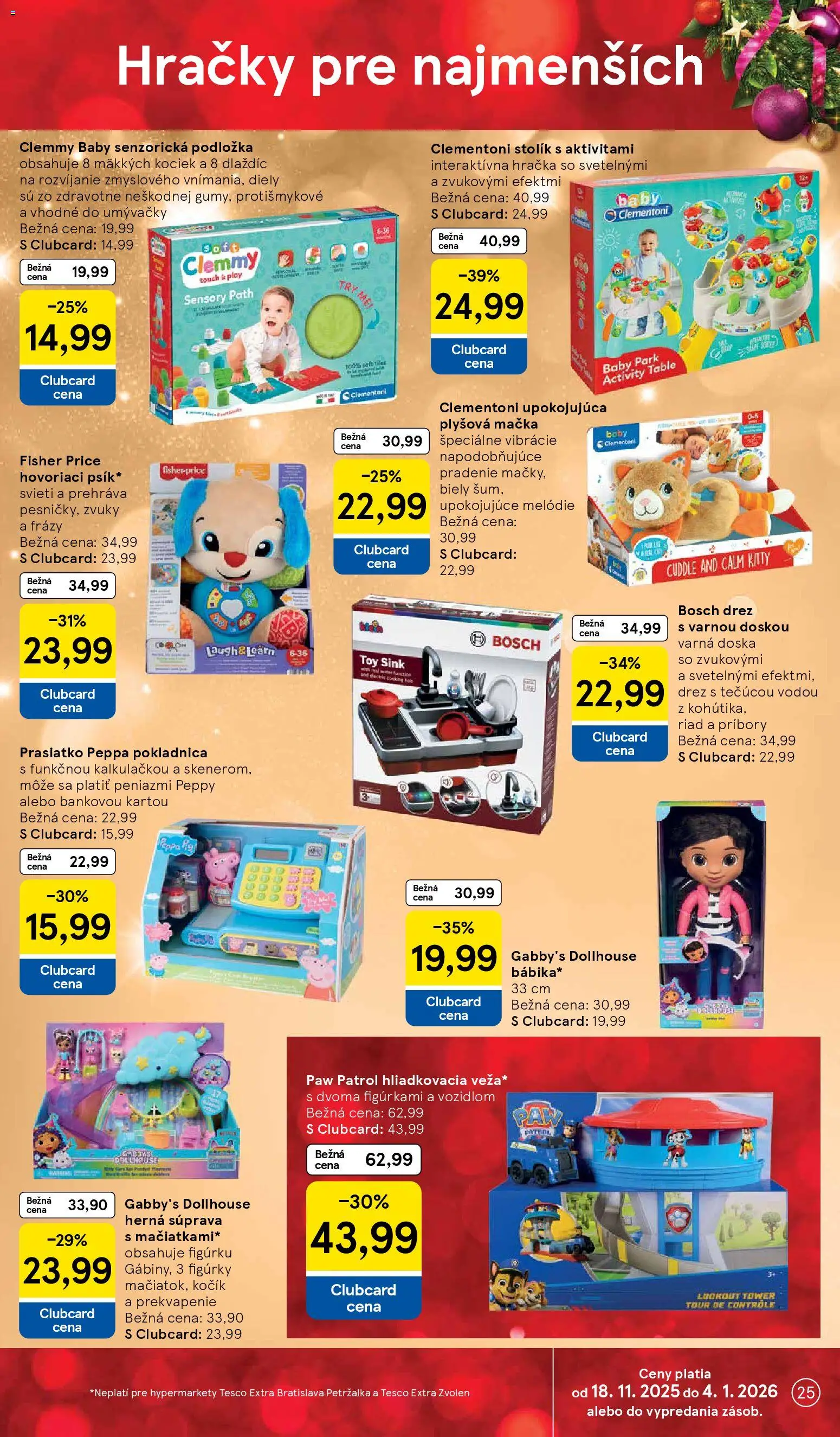 Nové Tesco akcie – leták je platný od 24.11.2025 | Strana: 25 | Produkty: Drez, Varná doska, Bosch