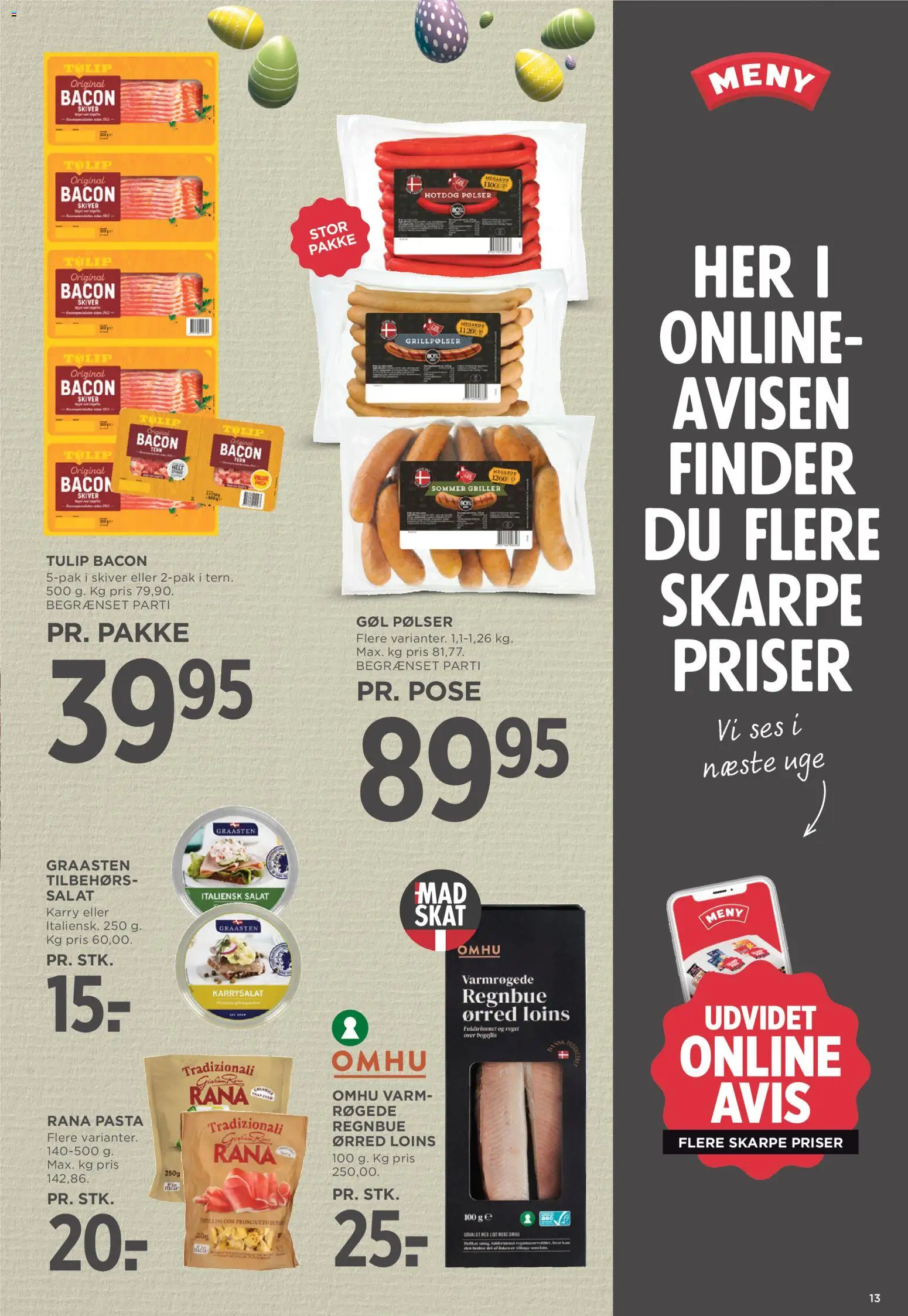 Meny tilbudsavis – gyldig fra 20.03.2026 | Side: 17 | Produkter: Pasta, Salat, Italiensk salat, Karrysalat