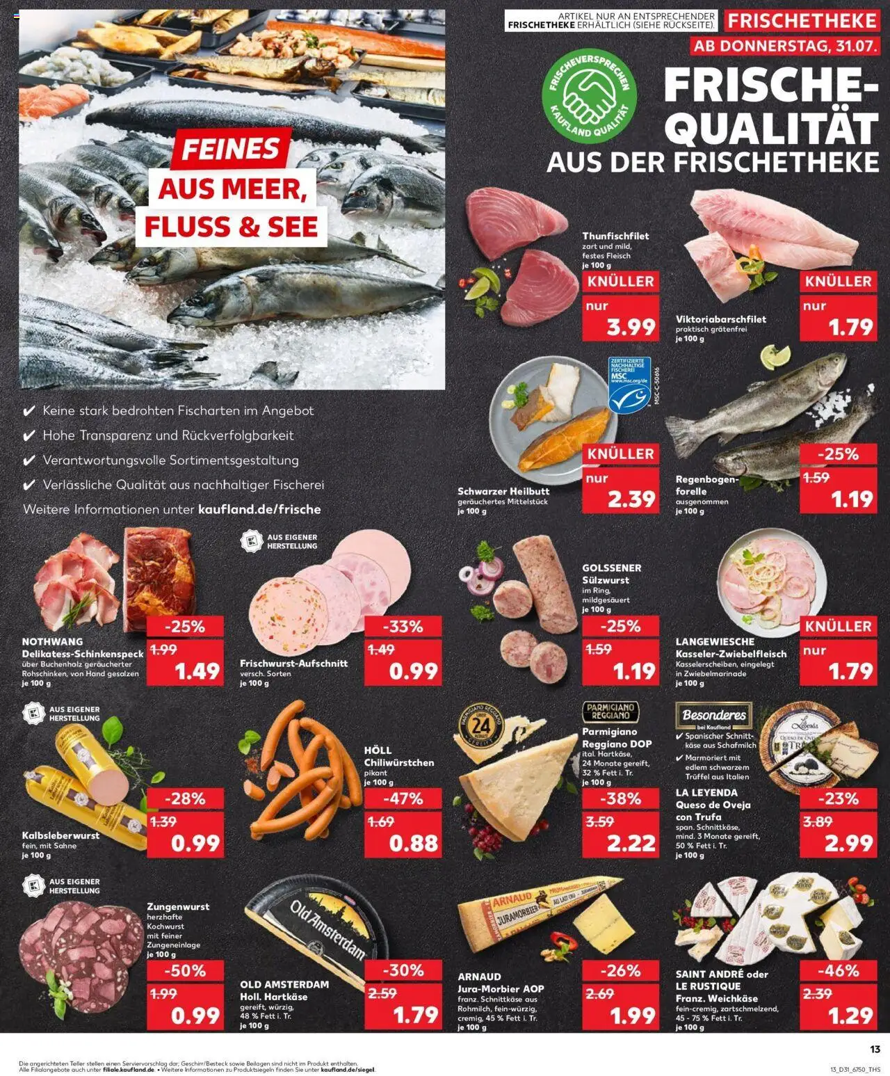 Kaufland prospekt Rathenow	 - gültig ab dem 31.07.2025 | Seite: 13 | Produkte: Käse, Chili, Sahne, Fleisch